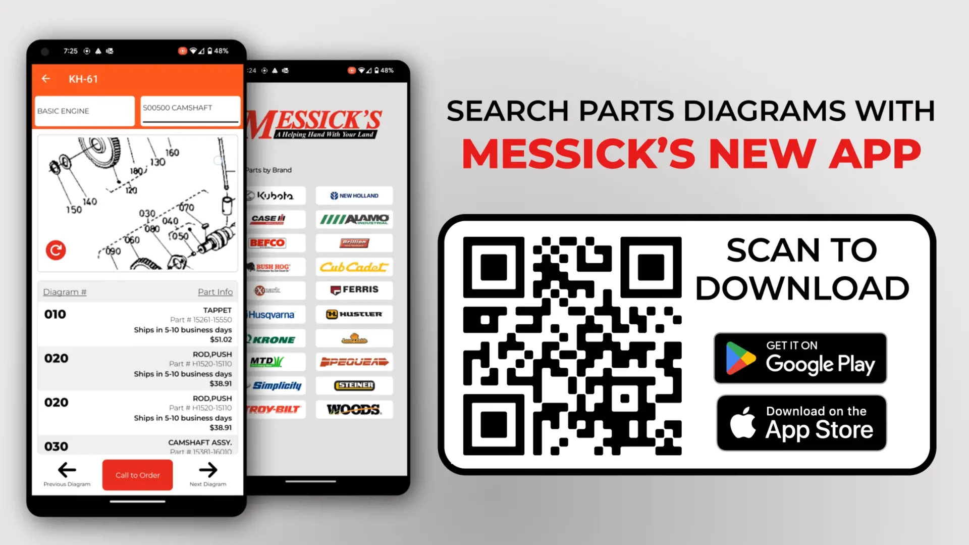 Messick's app available on Google Play store and Apple App Store