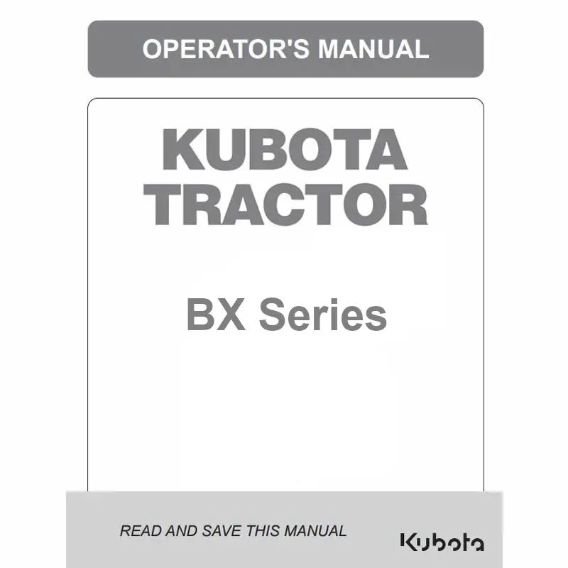 Kubota BX-Series Operators Manuals