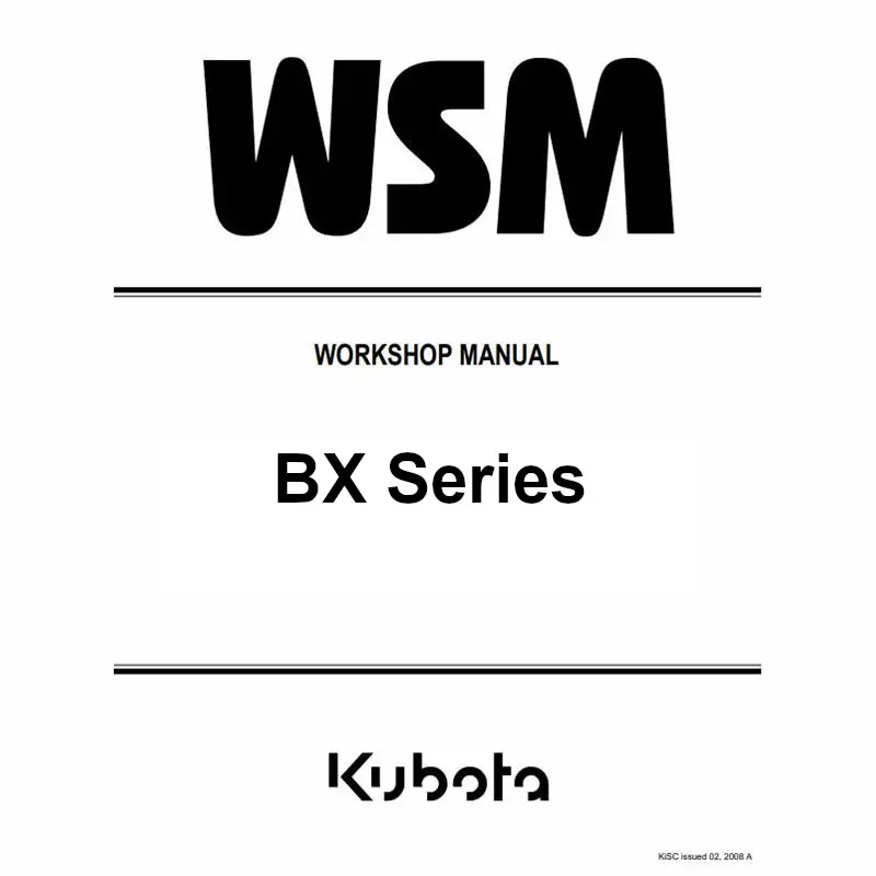 Kubota BX-Series Shop Manuals