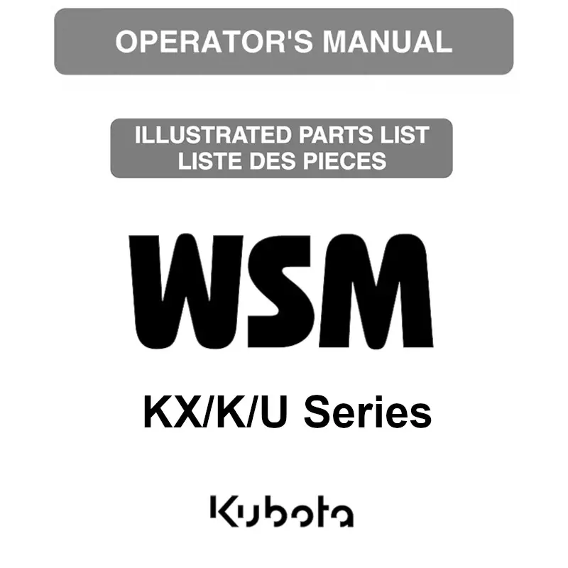 Kubota KX/K/U-Series Manuals