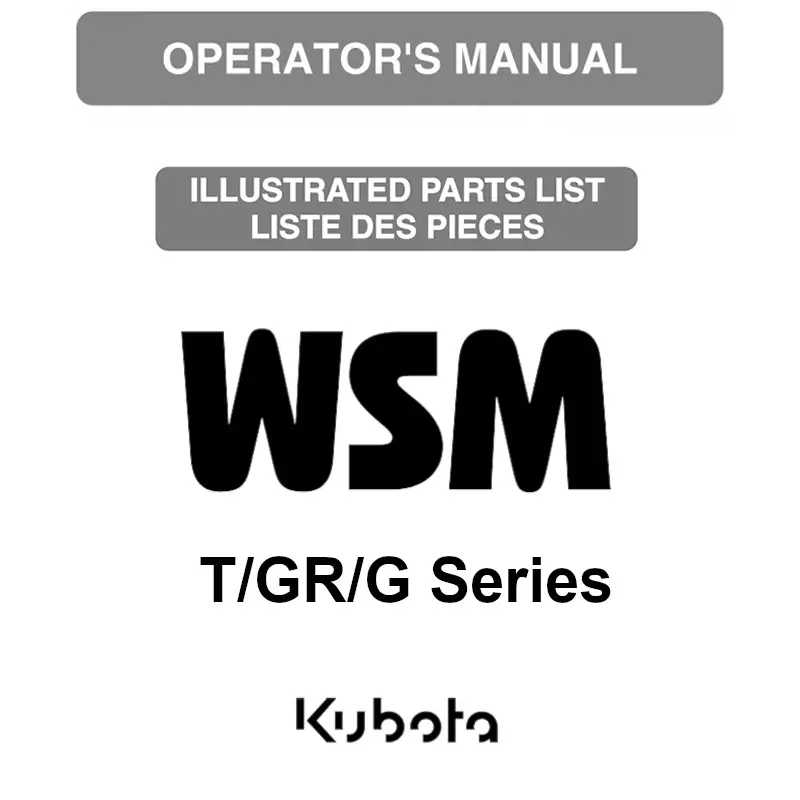 Kubota T/GR/G-Series Manuals