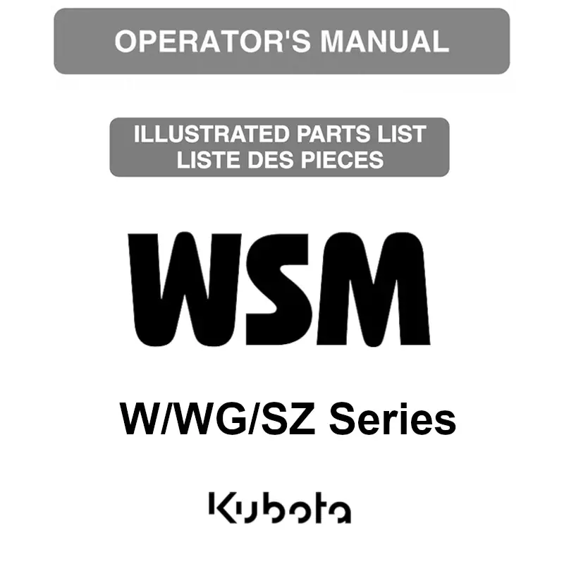 Kubota W/WG/SZ Series Manuals