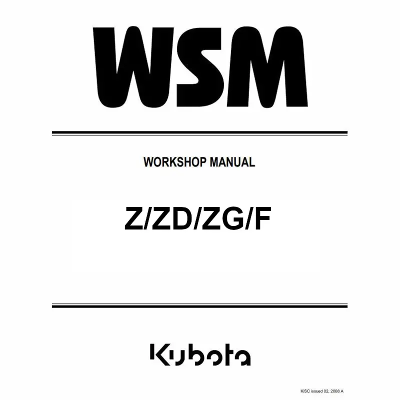 Kubota Z/ZD/ZG/F Shop Manuals