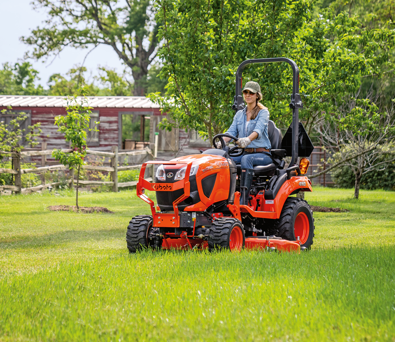 Kubota BX compact tractor in for service