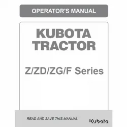 Kubota Z/ZD/ZG/F Owners Manuals