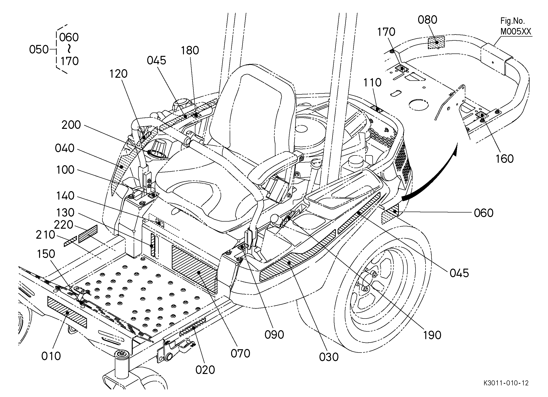 原画 チーター #105 Kubota Z125SKH (HOMEOWNER ZERO-TURN W/25HP/54
