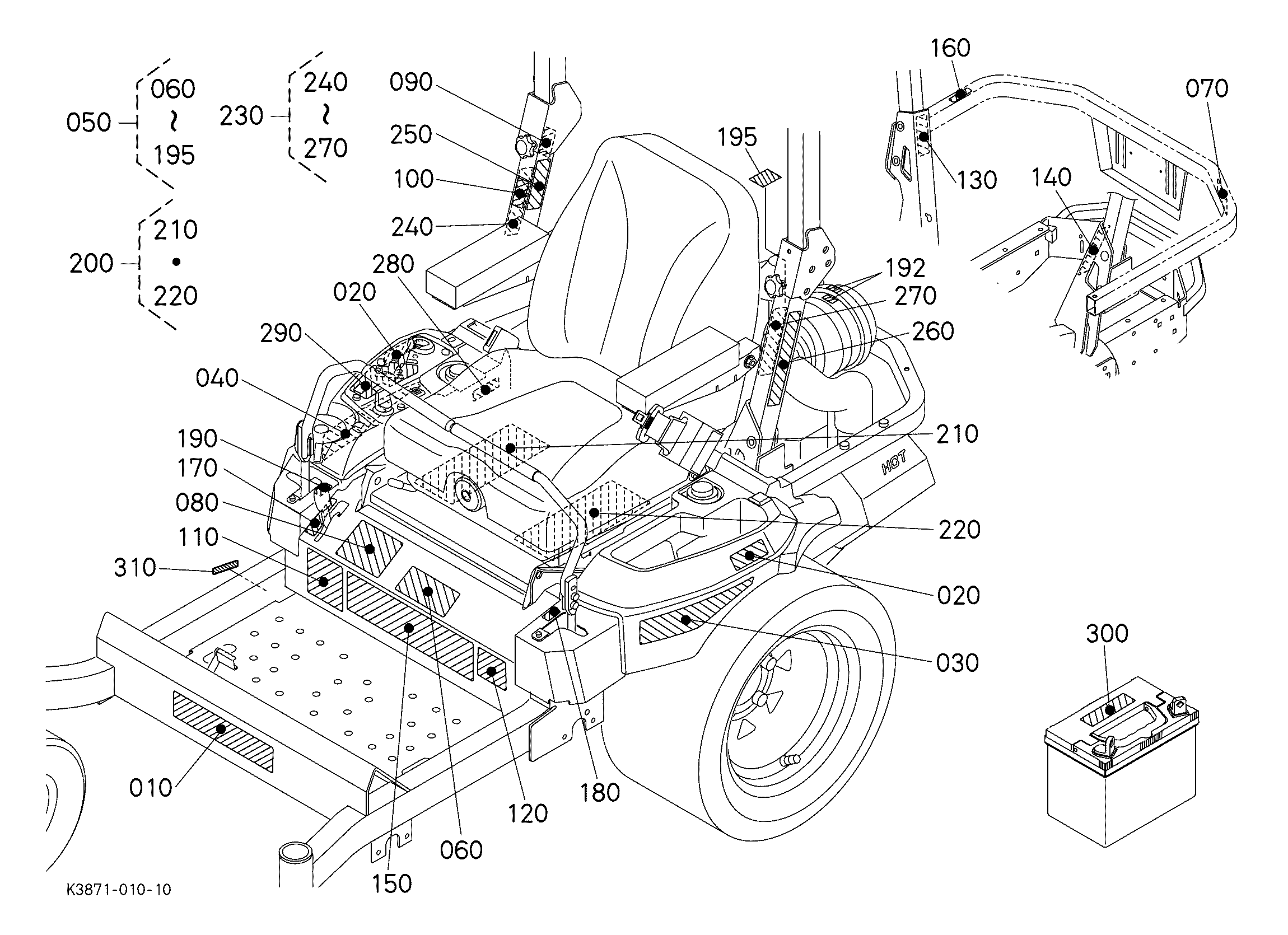 Kubota Z726XKW-2 Parts Diagrams