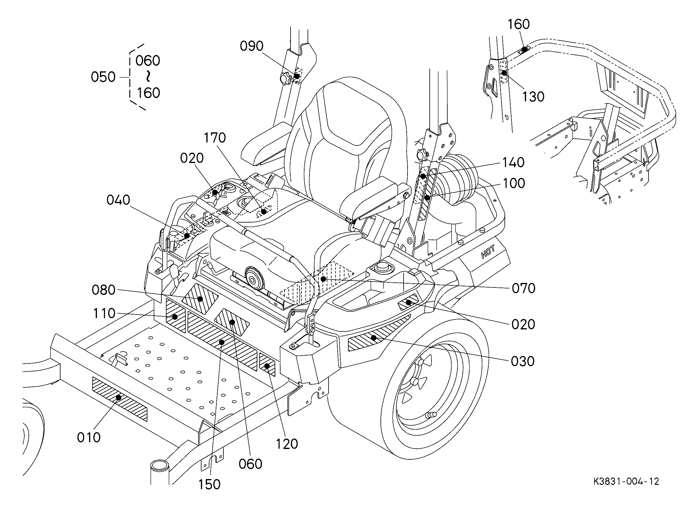 Kubota Z725KH-3 Parts Diagrams
