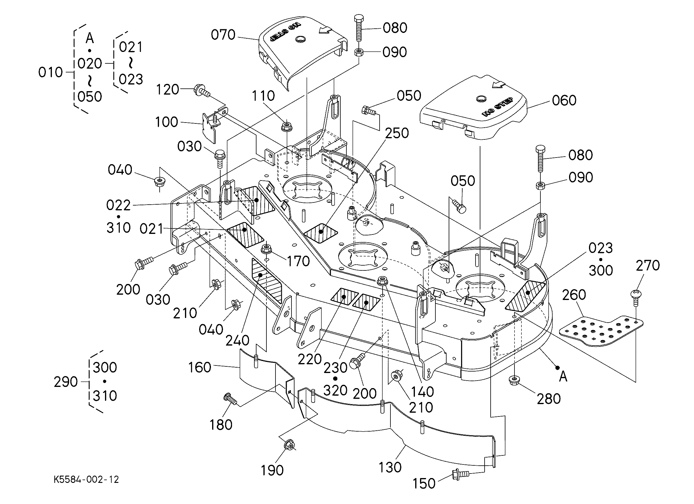【k.k.】Drawing Numbers 3点SET Kubota Z723KH-3 Parts Diagrams
