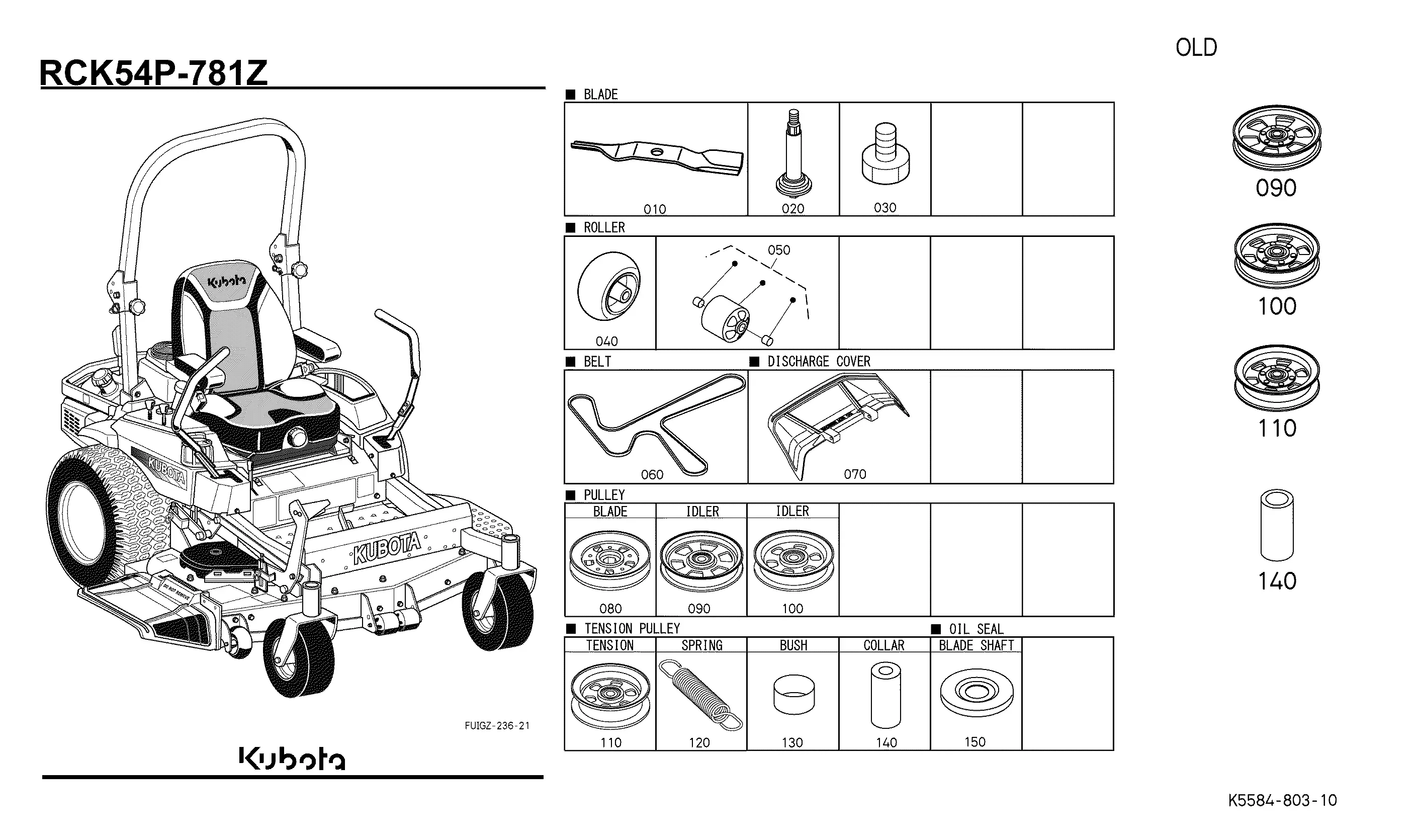 Kubota RCK54P-781Z(Z724XKW-3) Parts Diagrams