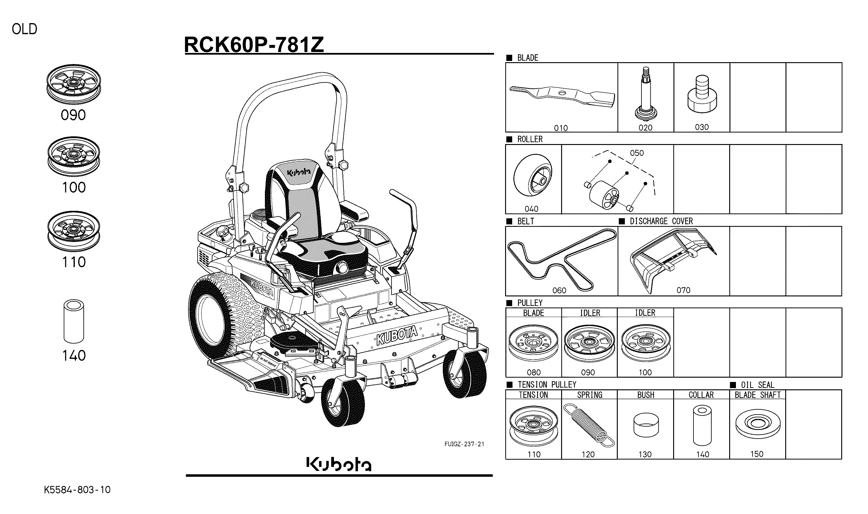 Kubota RCK60P-781Z(Z725KH-3) Parts Diagrams