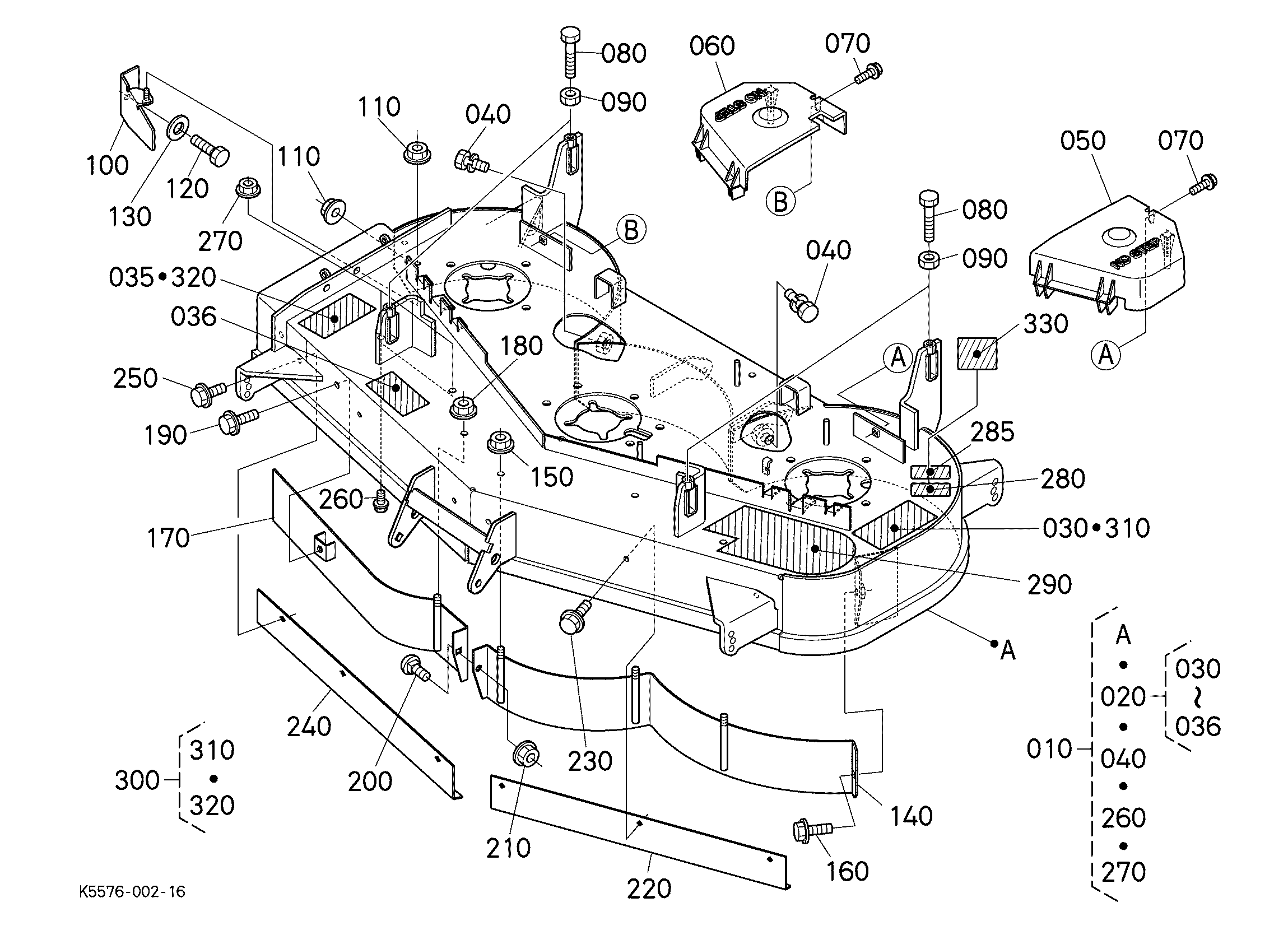 Kubota RCK48P-222Z(ZG222A-3) Parts Diagrams