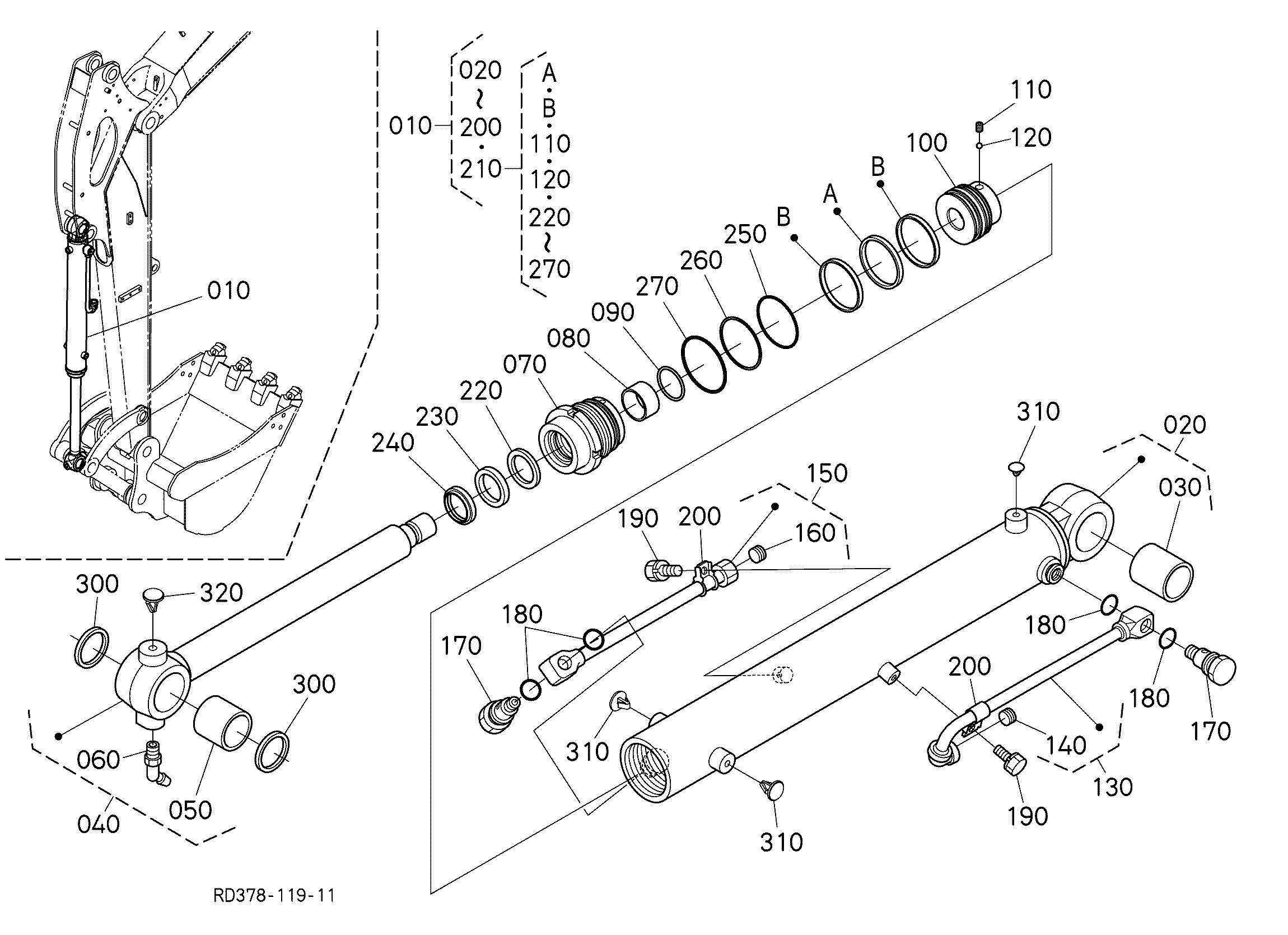 Kubota KX057-5 Parts Diagrams