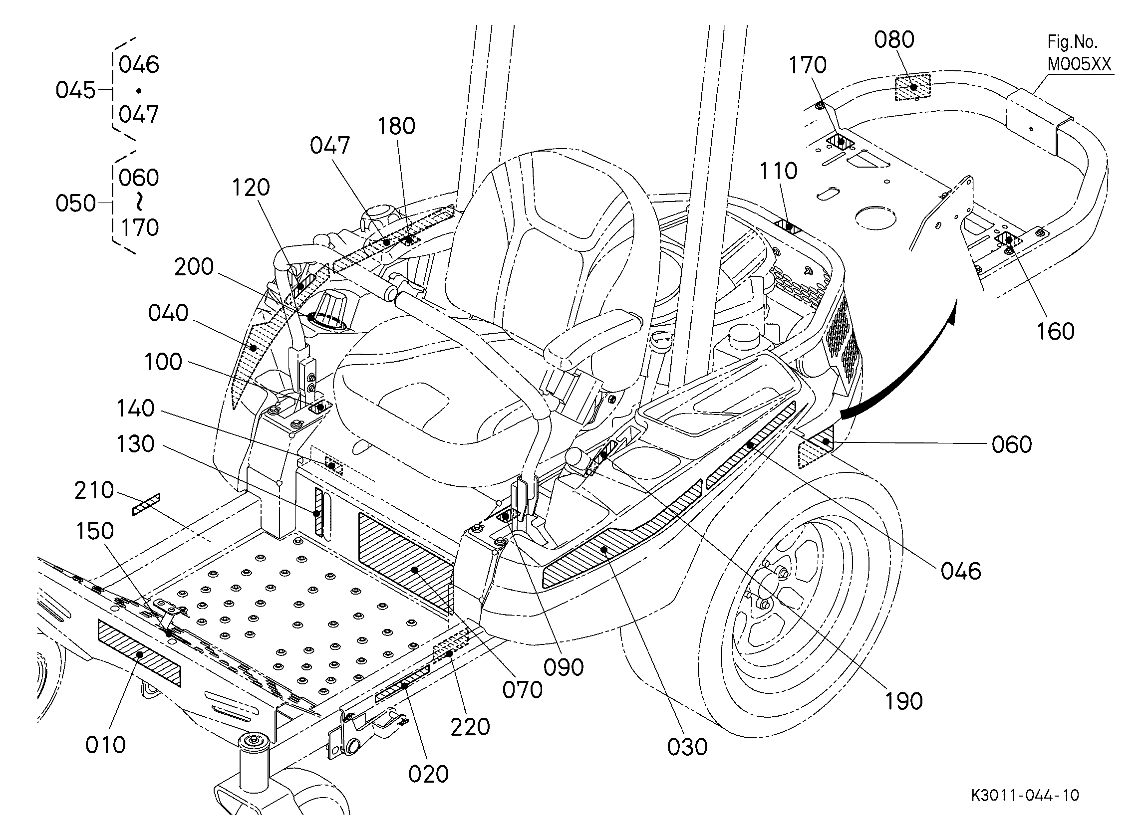 Kubota Z251BR Parts Diagrams