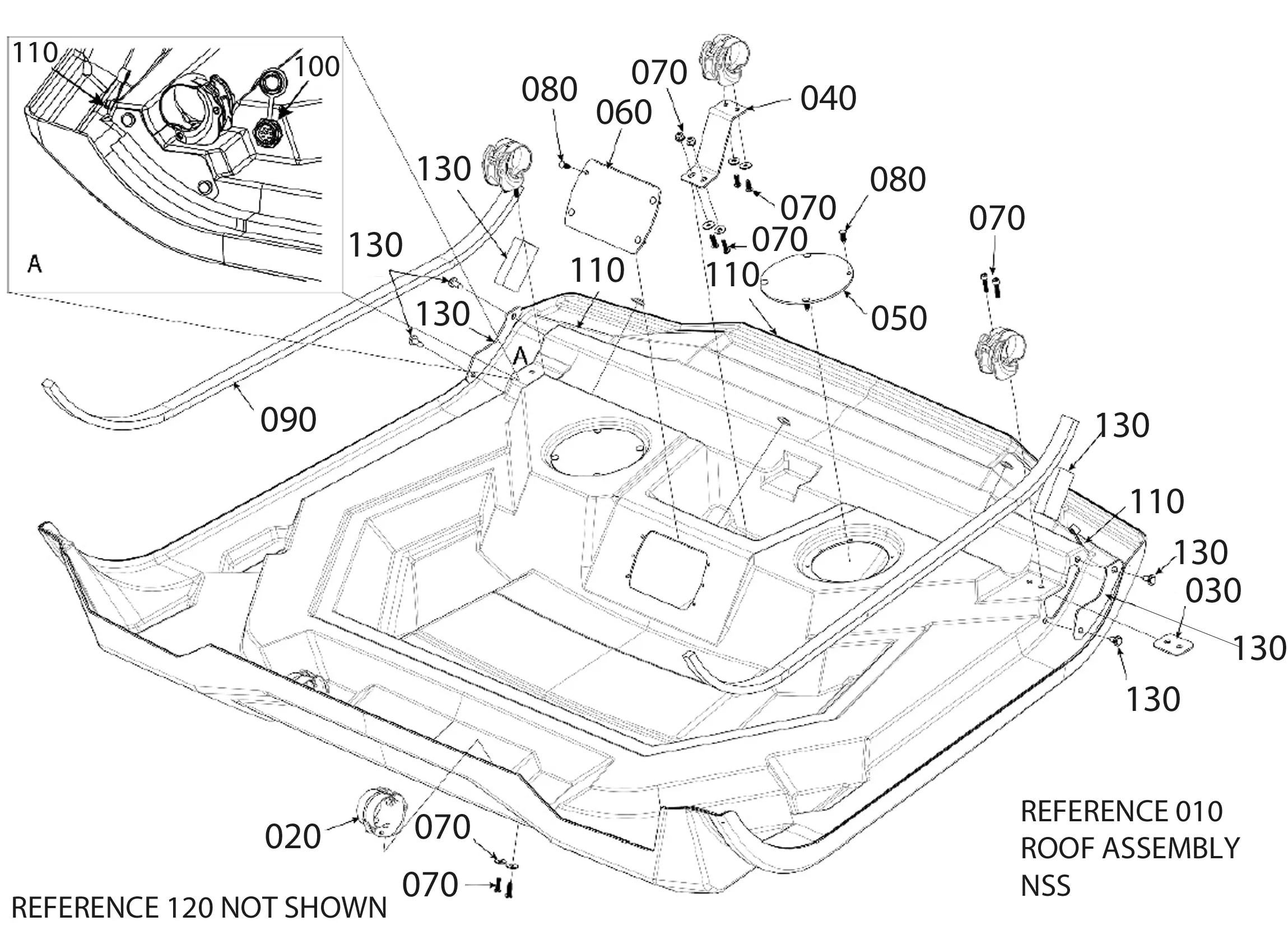 Kubota 77700-VP0801A RTV XG850 PREMIUM ROOF (RTV XG850 PREMIUM