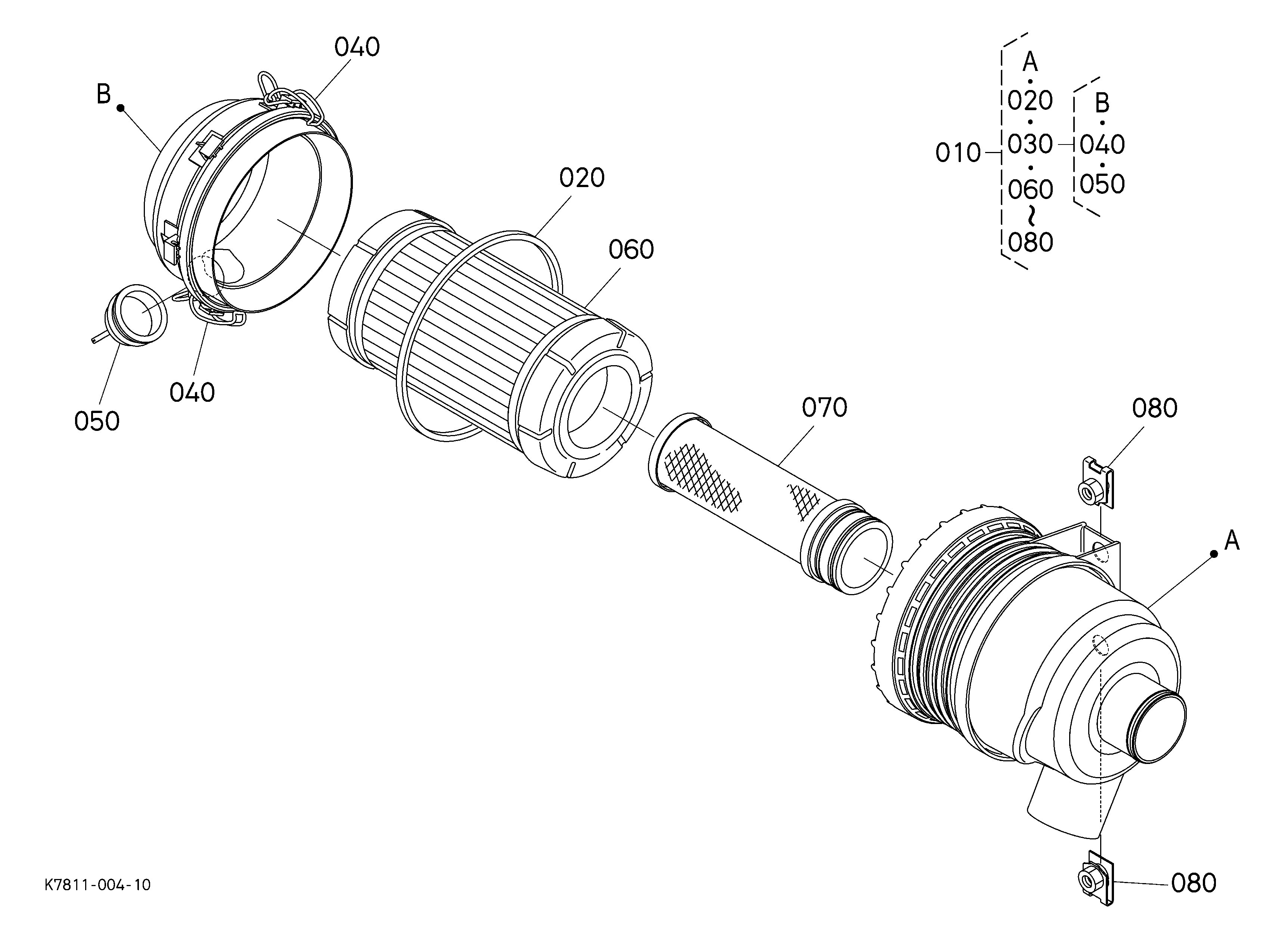 Kubota RTV-XG850S 2022 MODEL EVAP Parts Diagrams
