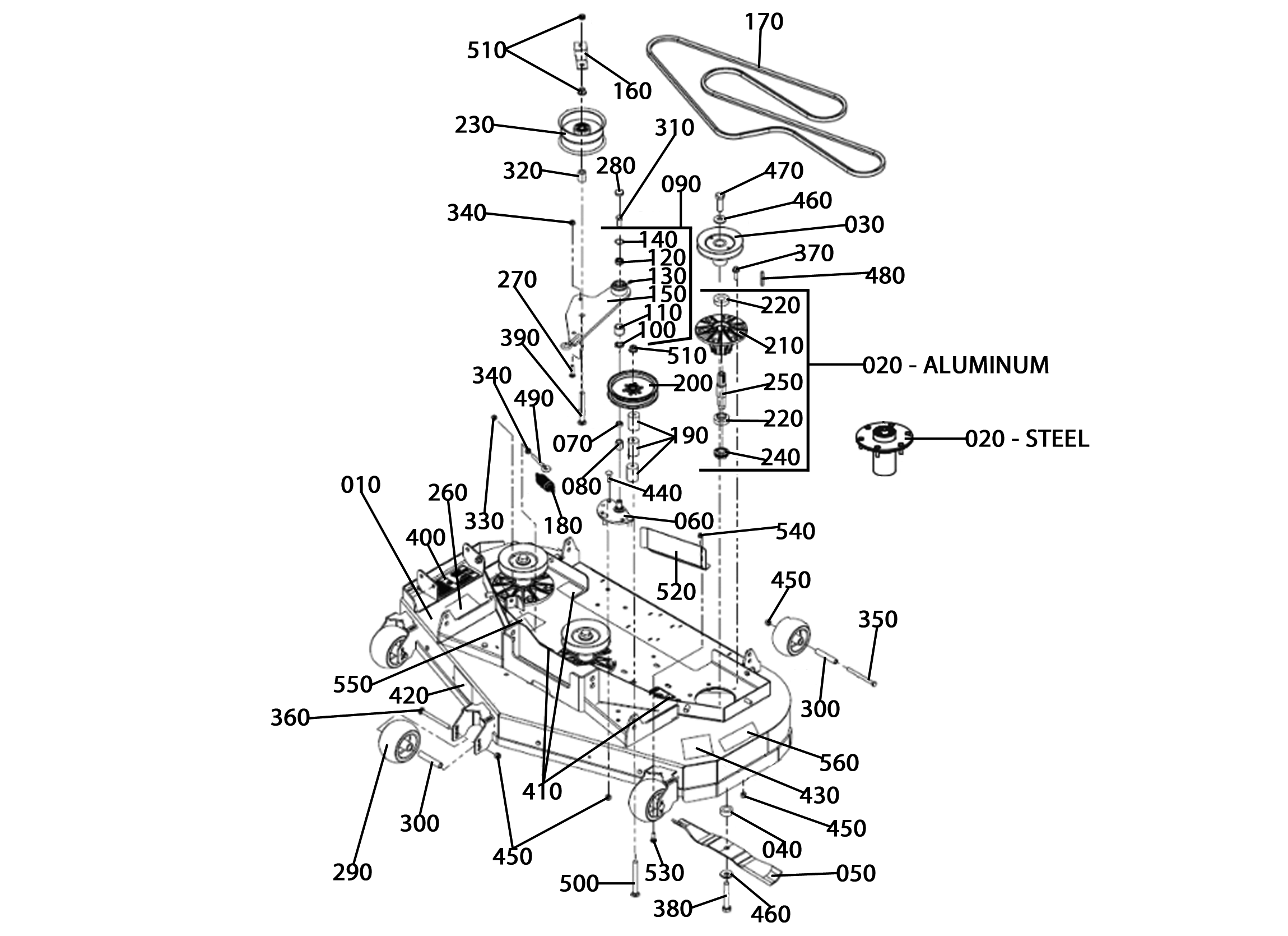 Kubota SZ22-48, SZ26-52, SZ26-61 MOWERS SERIAL NO. 10716 AND UP