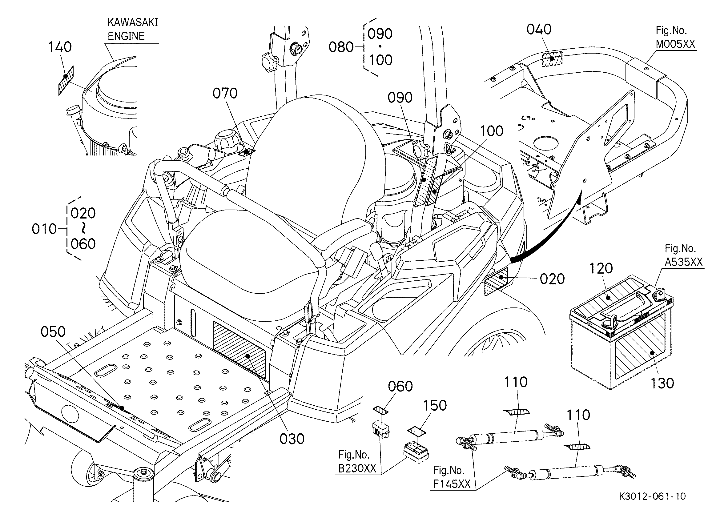 Kubota Z242KW Parts Diagrams