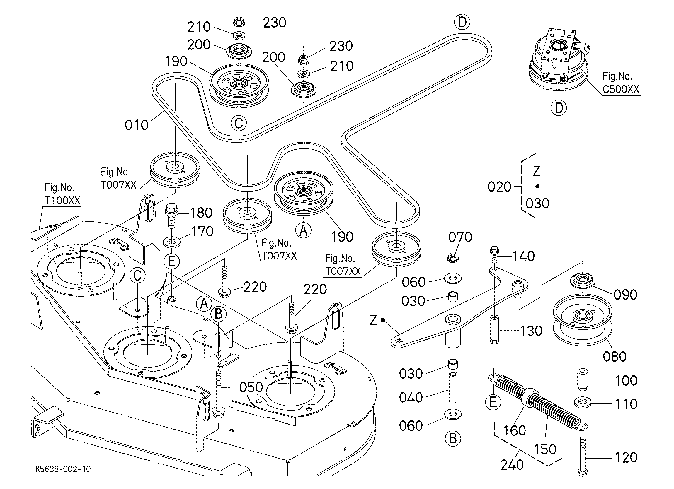 2点まとめ Kubota RCK54P-200Z(Z252KW/Z252KH) Parts Diagrams