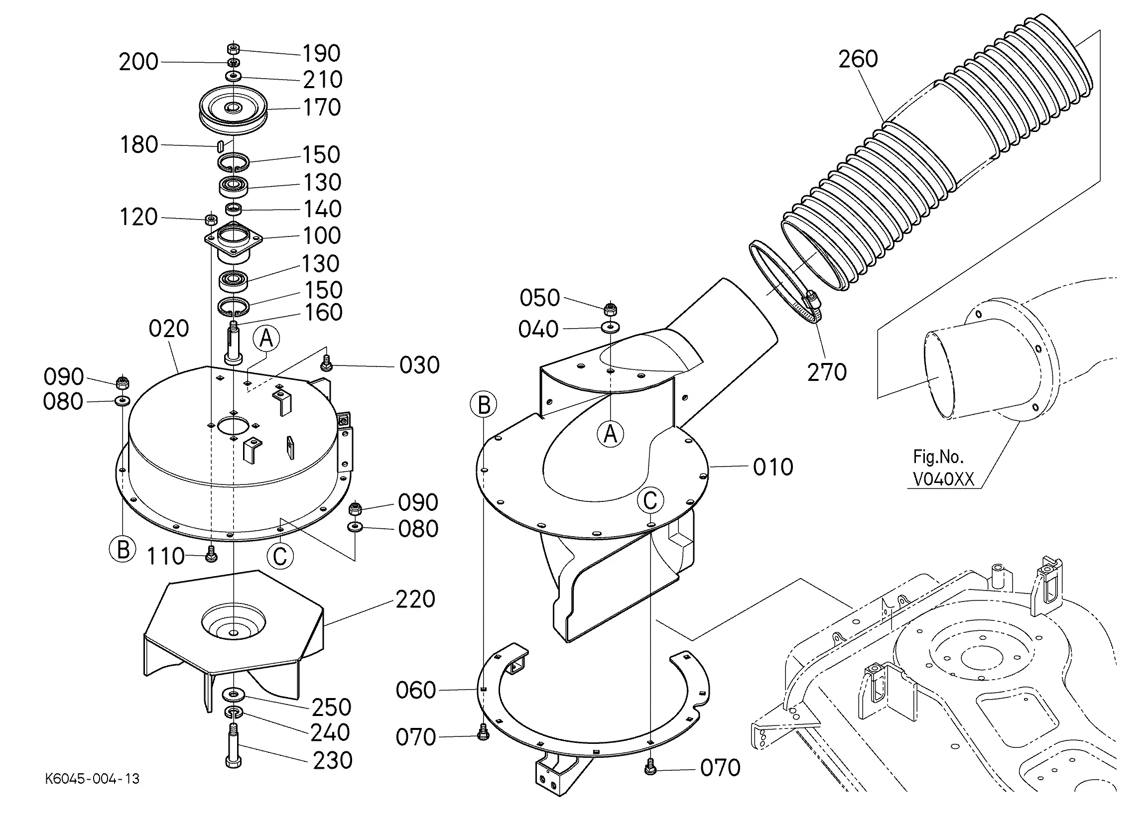Kubota GCK54-200ZB(48S) (GRASS CATCHER FOR ZD/ZG 200) Parts Diagrams