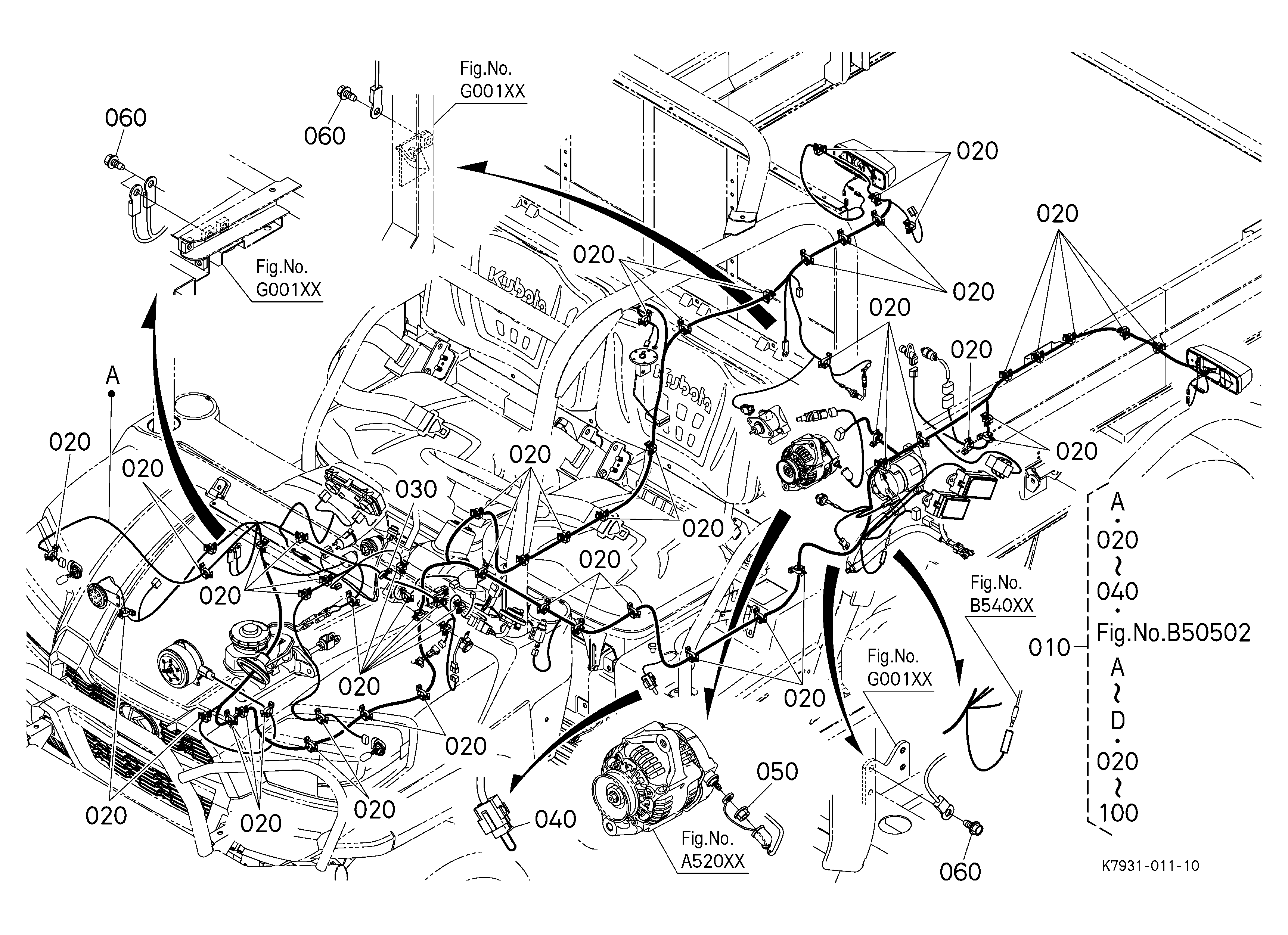Kubota RTV-X LONG BED / RTVX2L-PCLA-1 Parts Diagrams