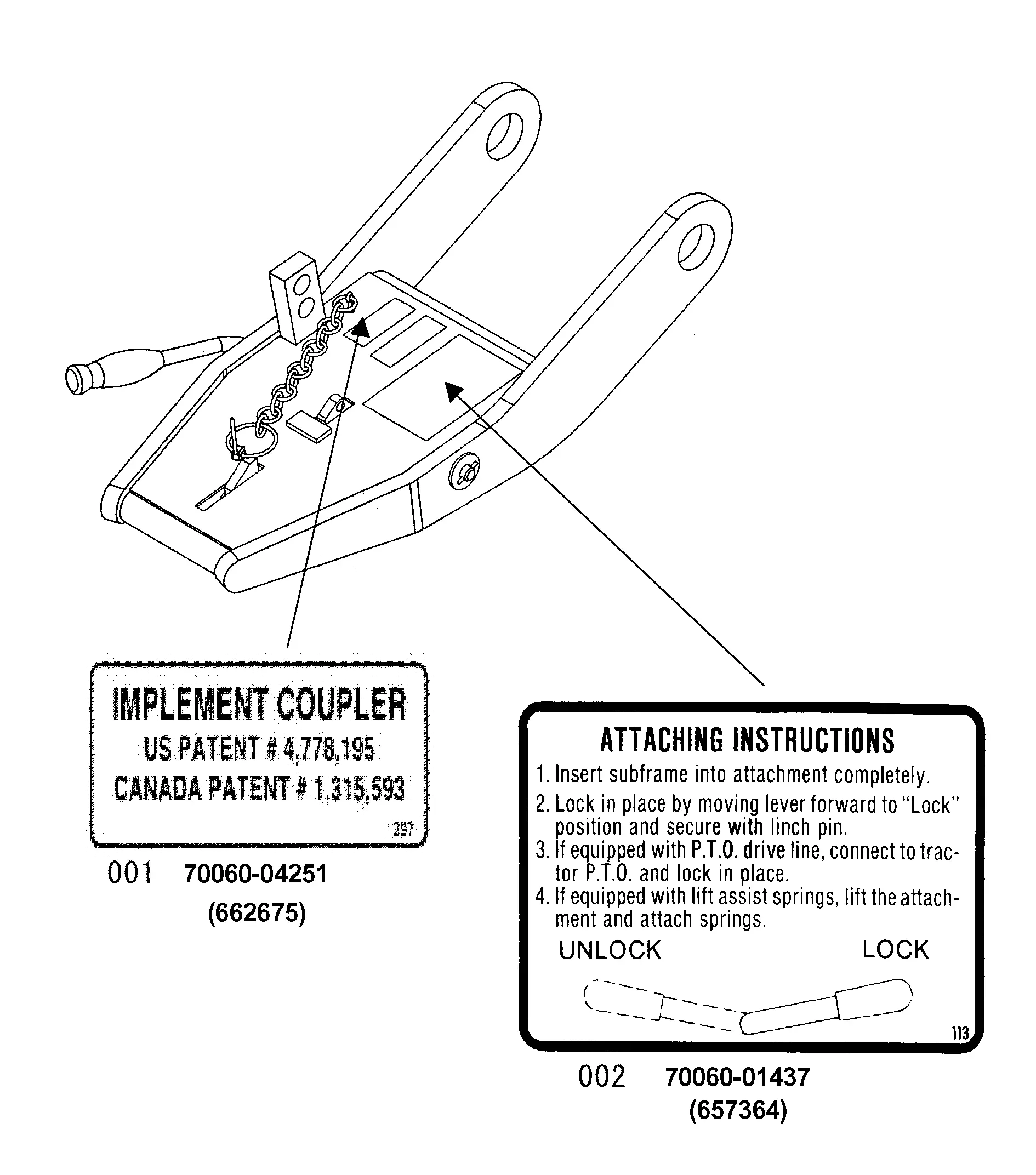 Kubota B2733 QUICK HITCH(S.No.2401454 AND UP) (QUICK HITCH