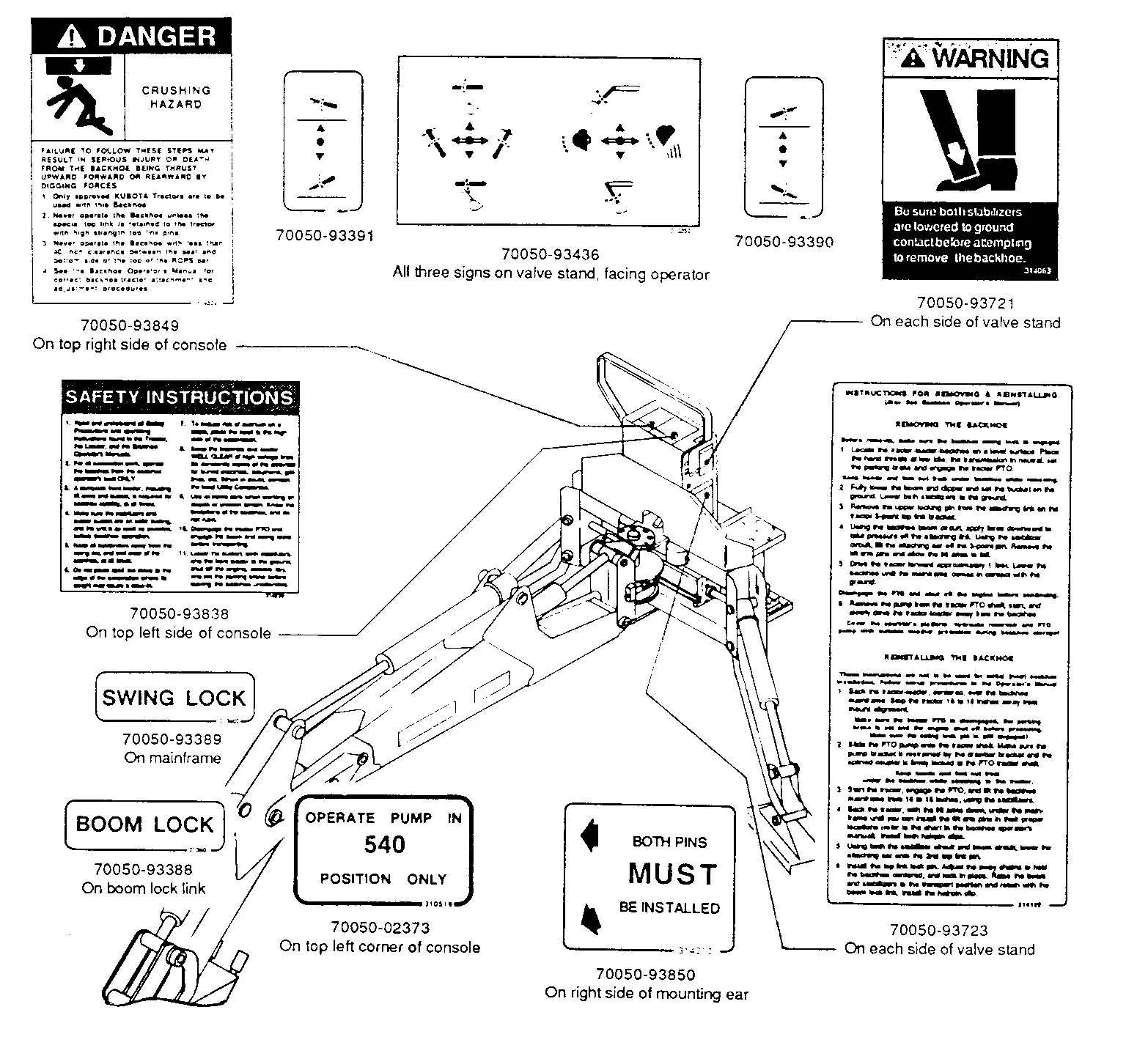 Kubota B4572 (6 FT. BACKHOE) Parts Diagrams