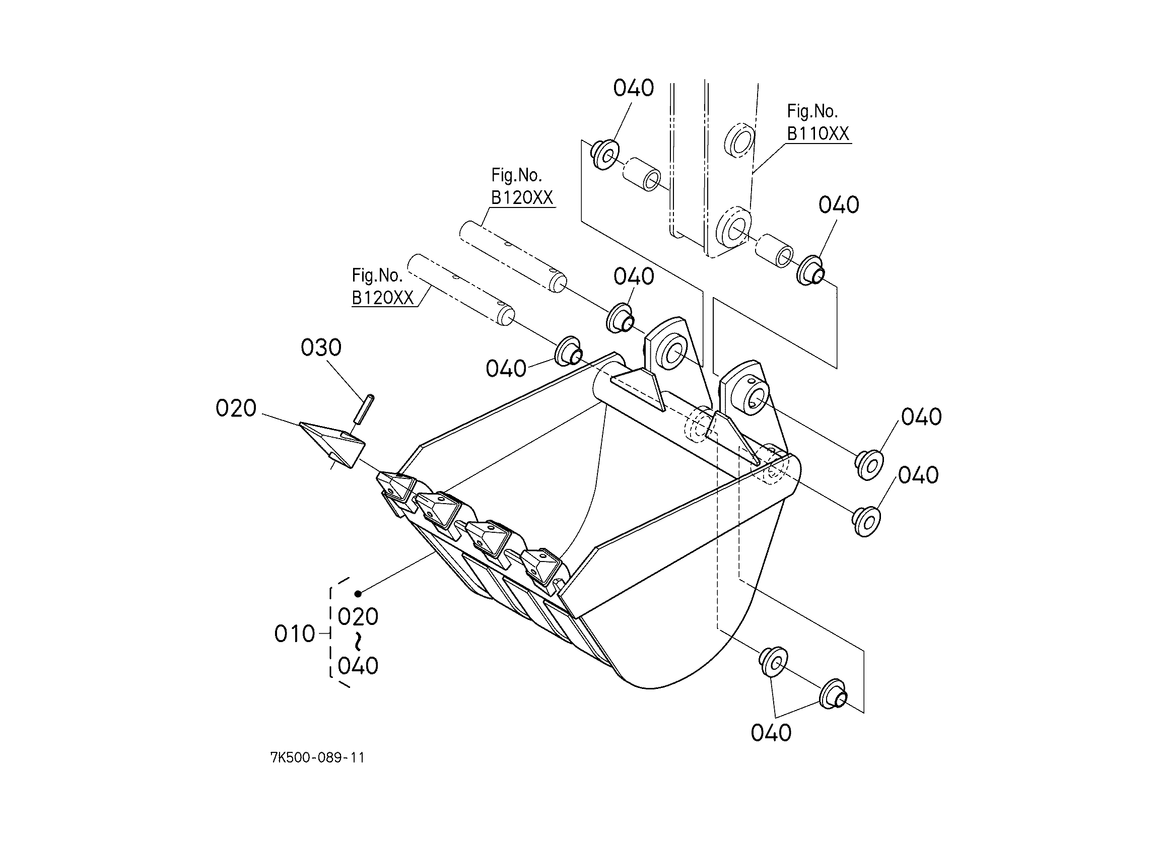 Kubota BH90A (9FT BACKHOE GL30/GL40/L4400/NEW MX) Parts Diagrams