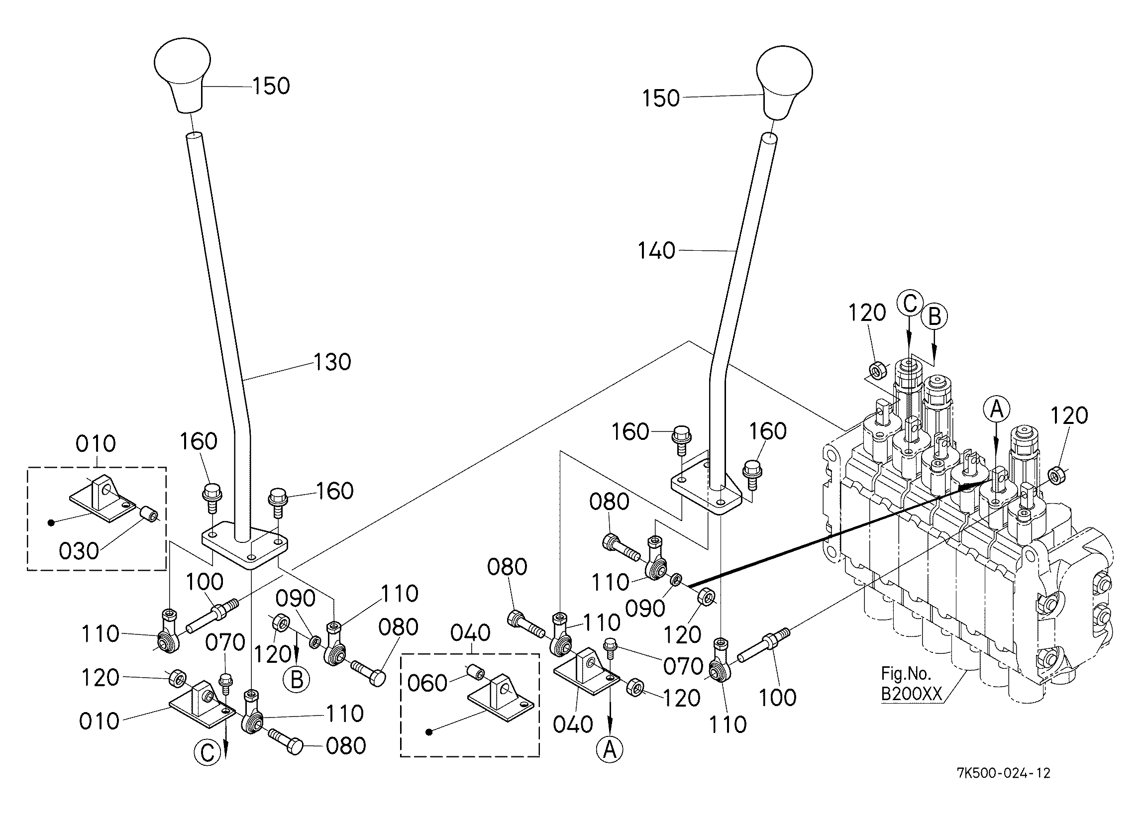 Kubota BH90A (9FT BACKHOE GL30/GL40/L4400/NEW MX) Parts Diagrams