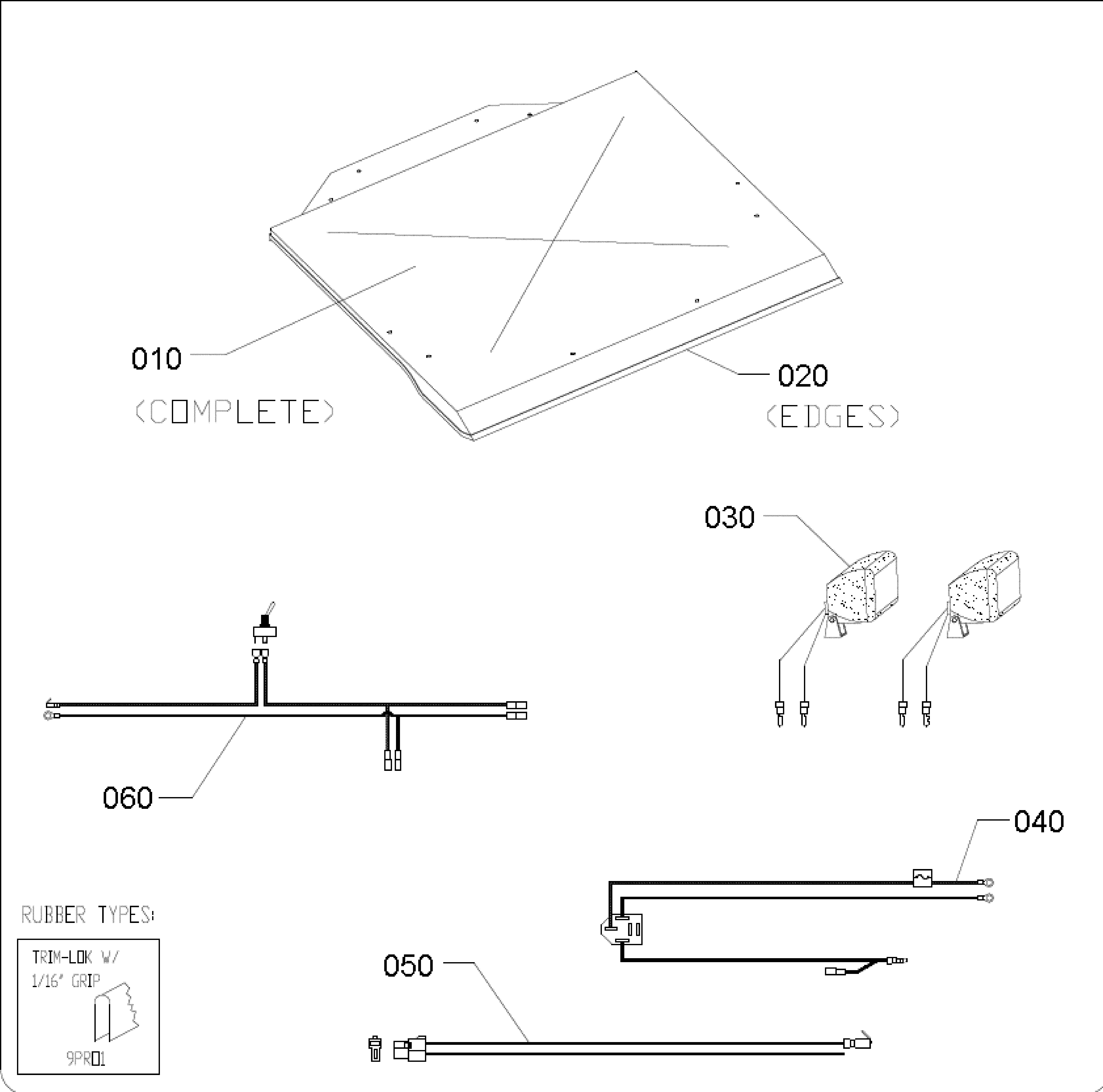 Kubota F5205 HARD SIDED CAB KIT (STANDARD HARD CAB) Parts Diagrams