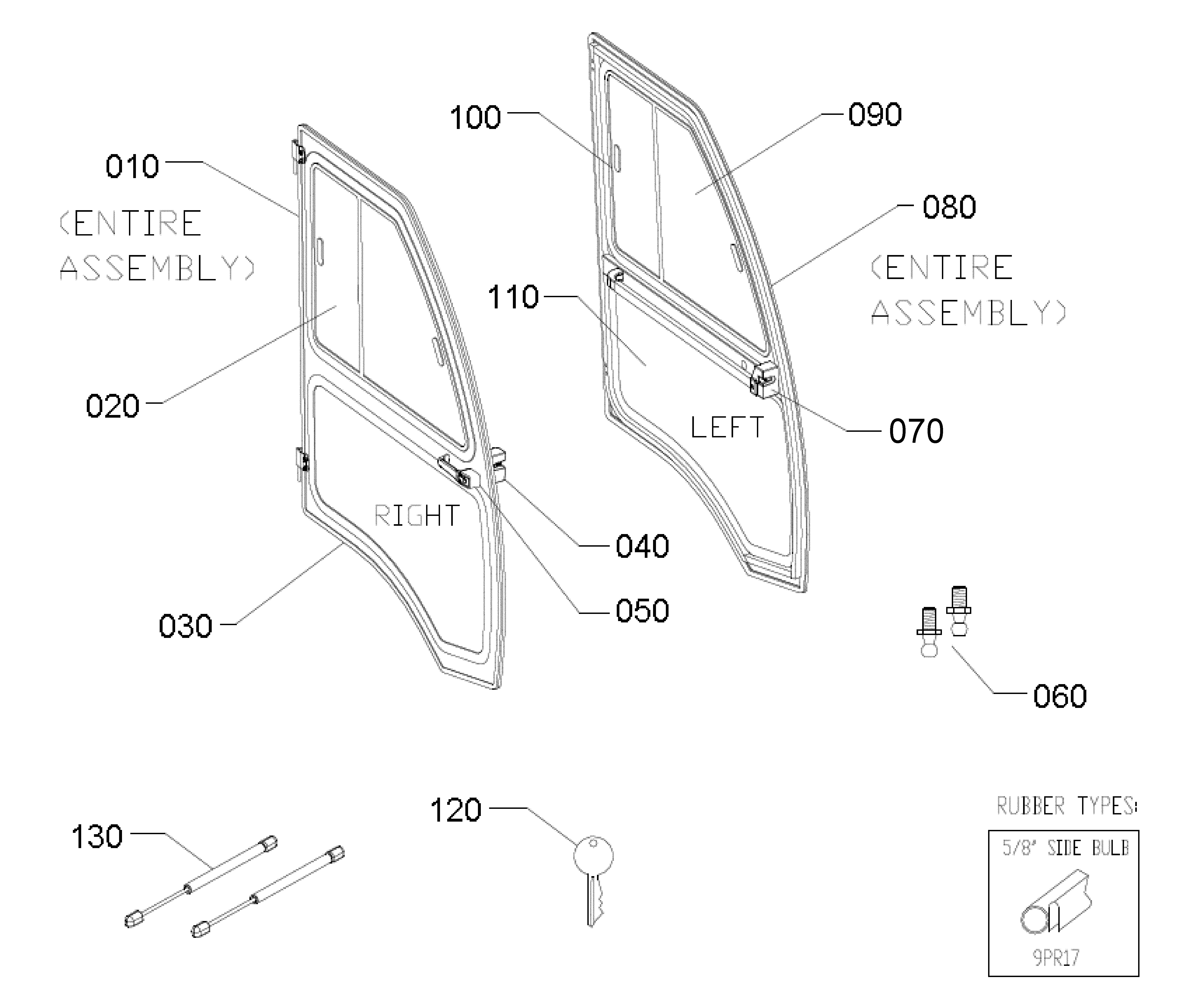 Kubota F5205 HARD SIDED CAB KIT (STANDARD HARD CAB) Parts Diagrams