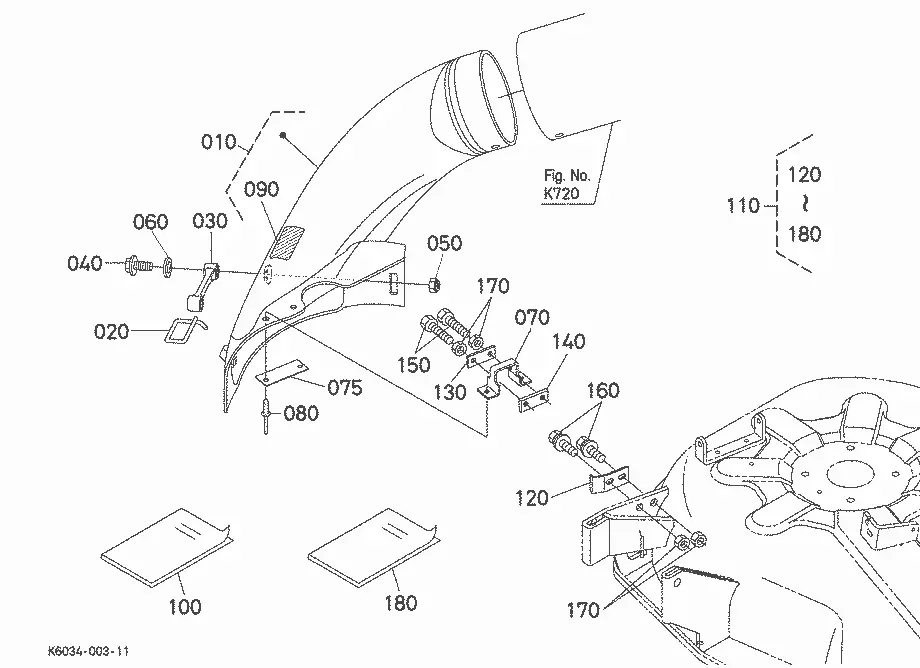 Kubota GCK48-LT23 (2-BAG/1 TRAY GRASS CATCHER / T80'S) Parts
