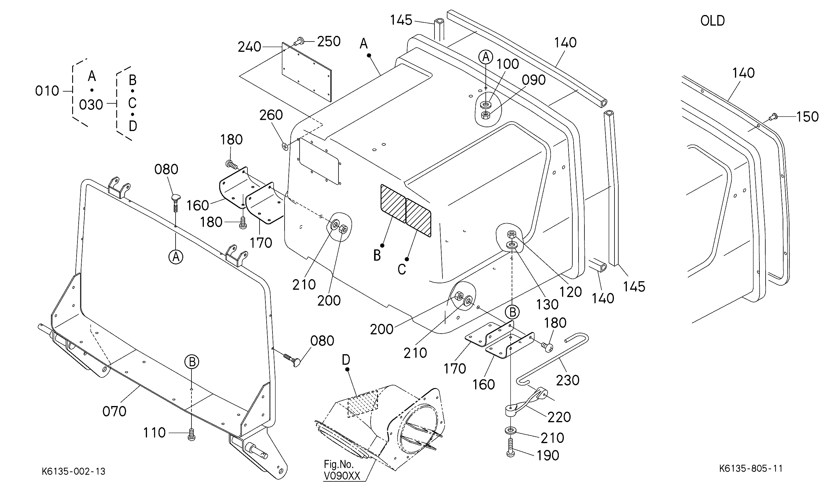 Kubota GCK72-F36 (LOW DUMP GRASS CATCHER/F80-SERIES) Parts Diagrams