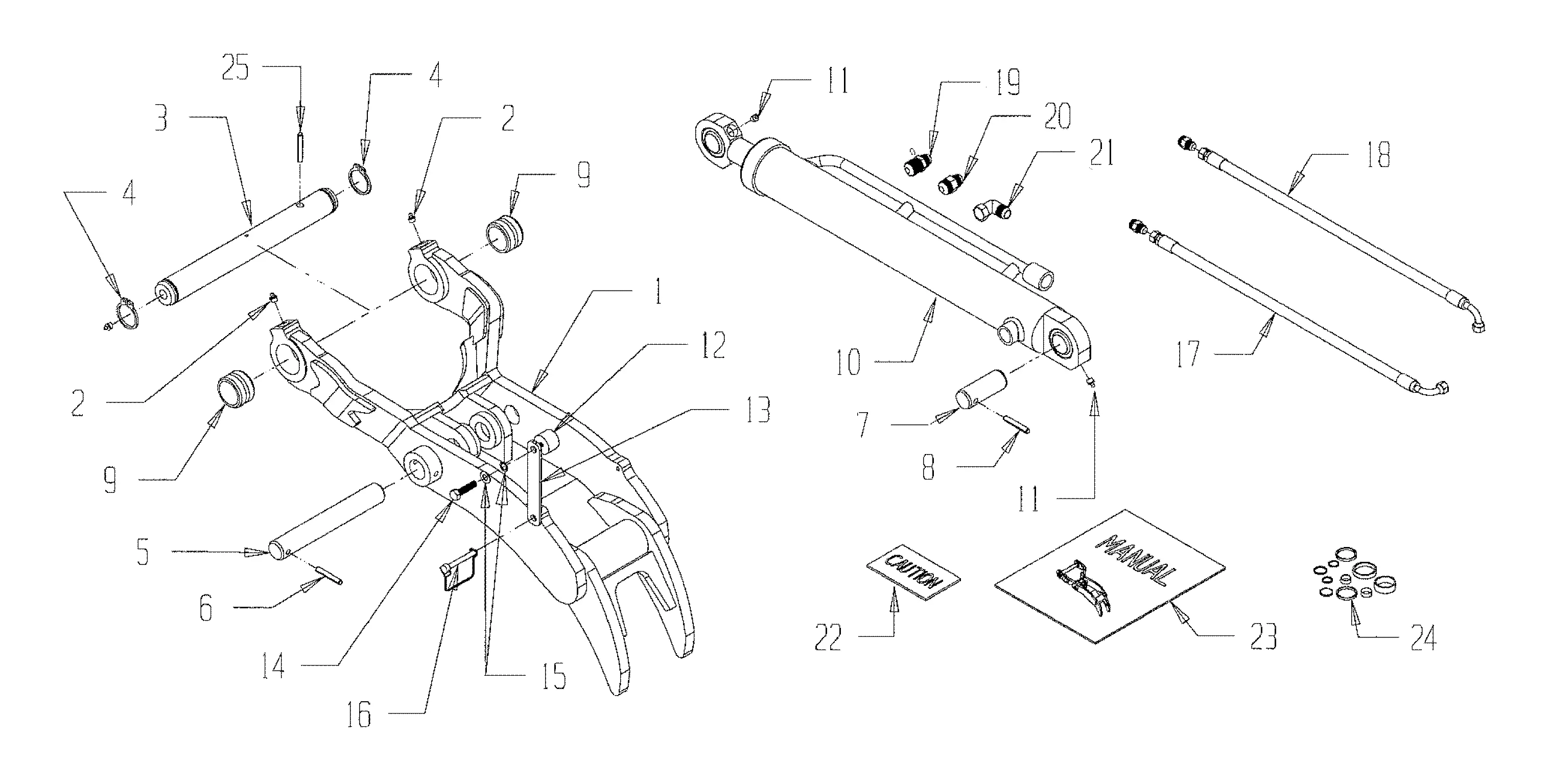 Kubota K7905 HYD THUMB KIT(KX161) (HYDRAULIC THUMB KIT