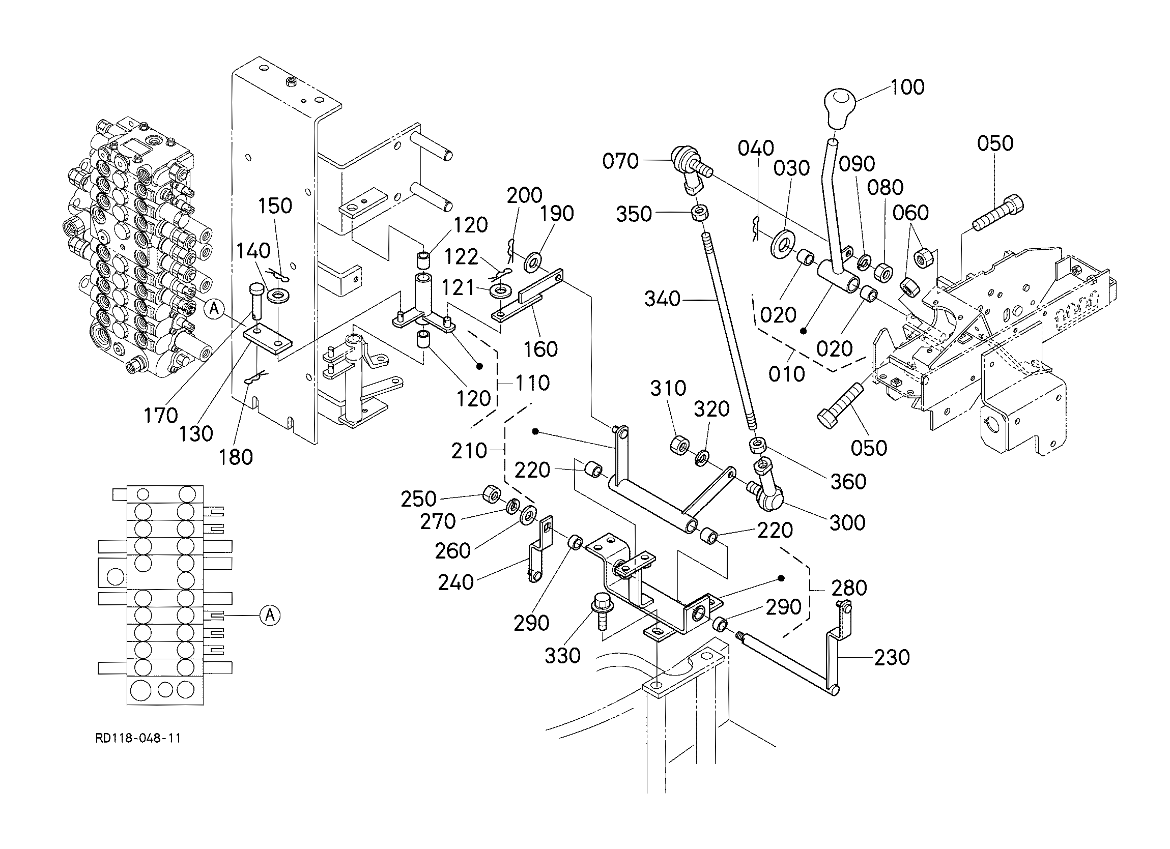 蜂の巣図　 K-051-2BR3 Kubota KX121-3 (SN:20000-29999) Parts Diagrams