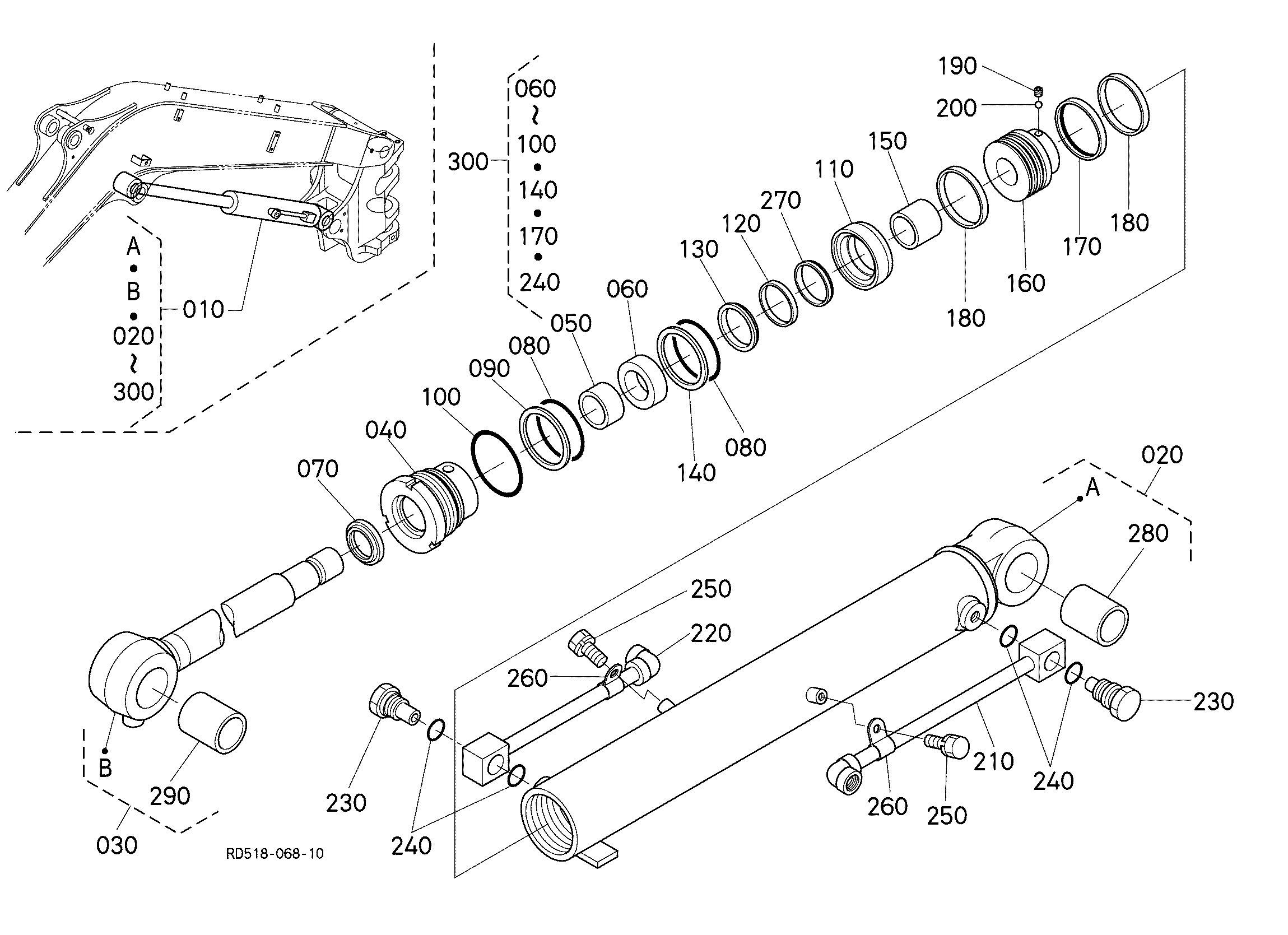 Kubota KX161-3ST (SN:70000- / Super Series / Tier 4) Parts Diagrams