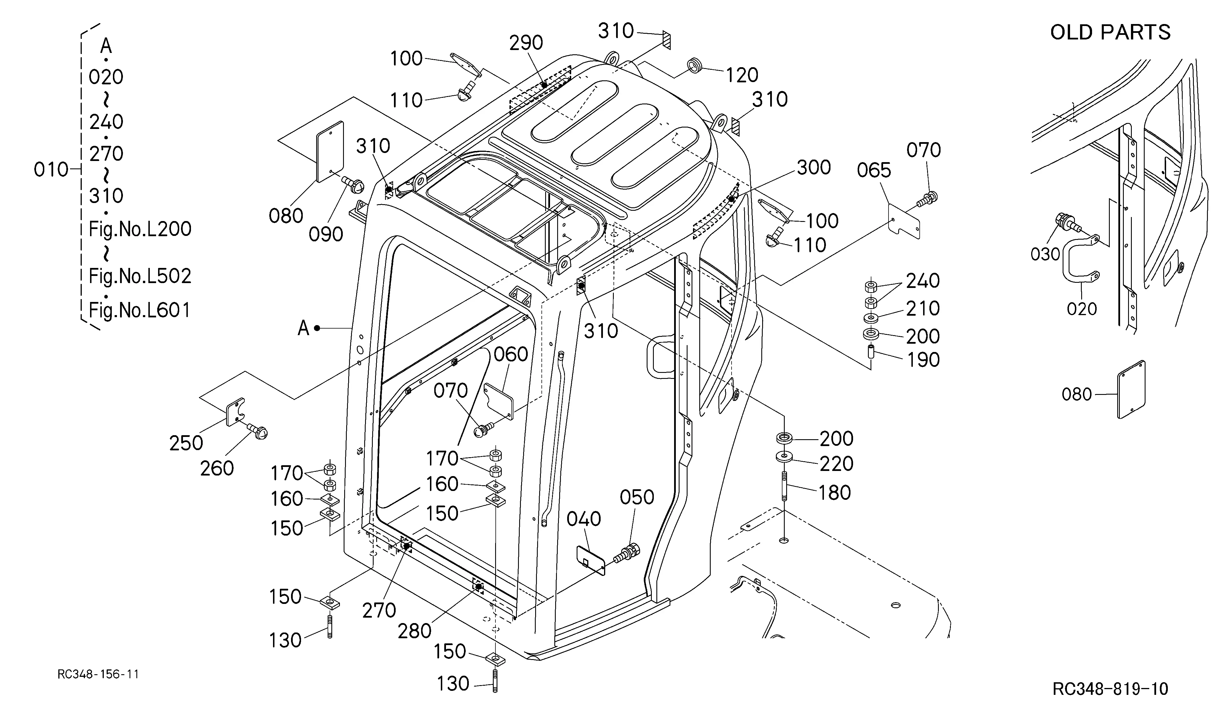 その他 BAK Kubota KX71-3 CABIN Parts Diagrams