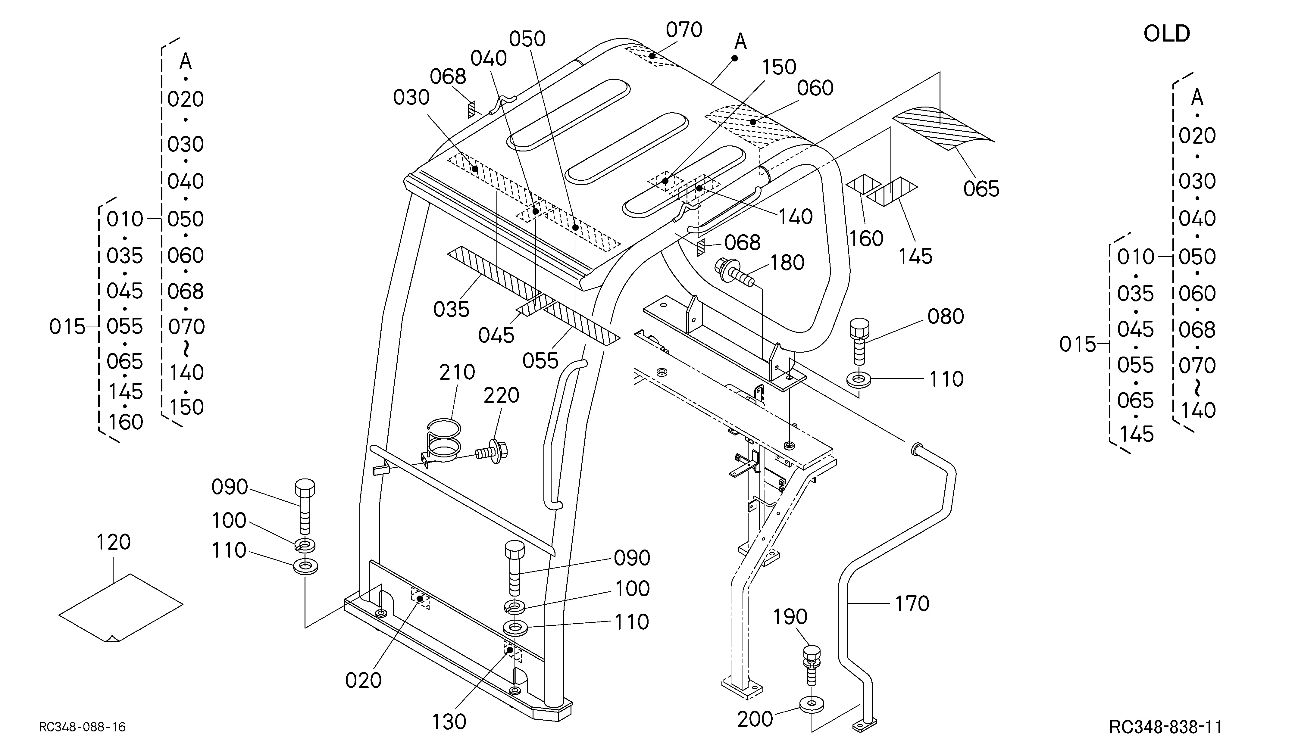 Kubota KX71-3S CANOPY Parts Diagrams