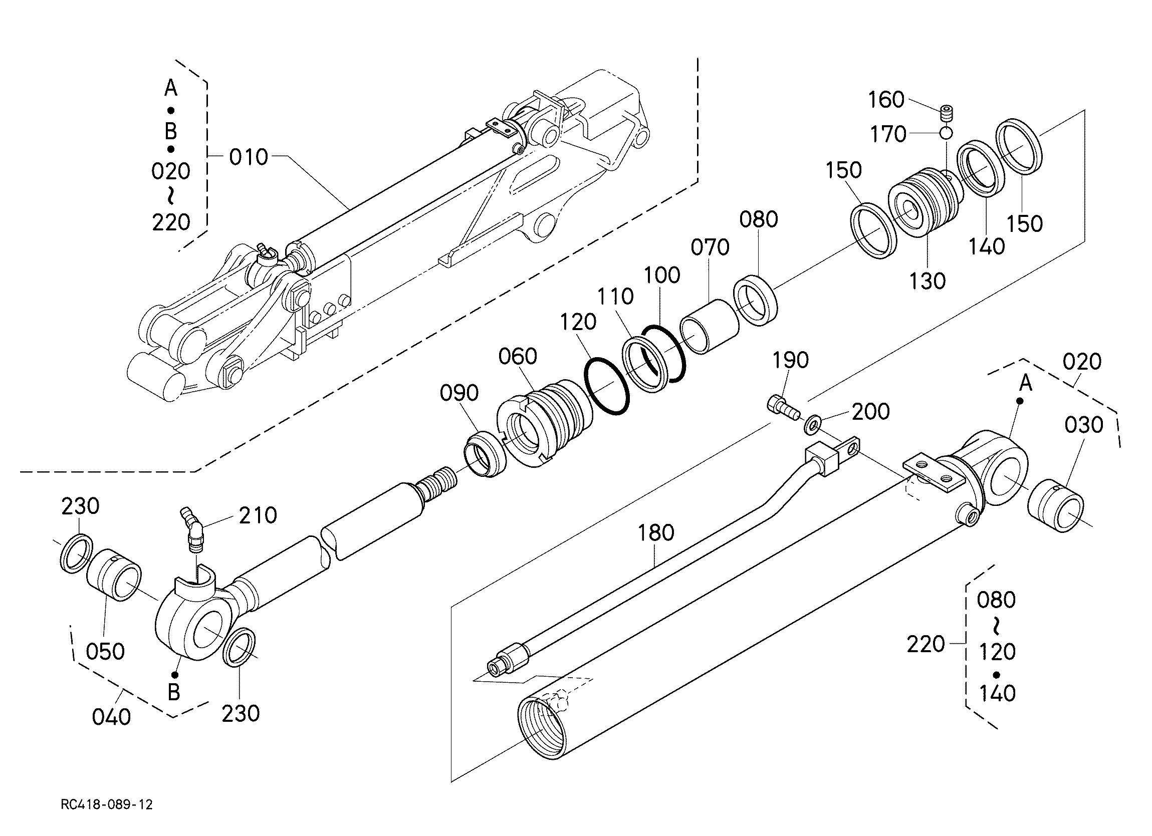 Kubota KX91-3 (SN:20000-29999) Parts Diagrams