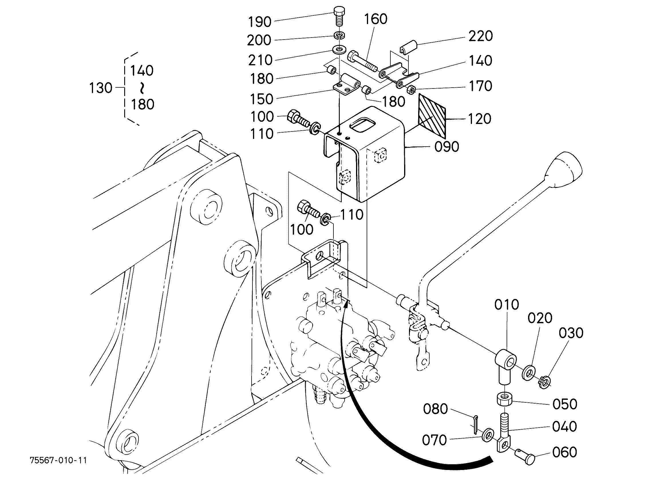 Kubota LA1251 (LOADER W/O BUCKET) Parts Diagrams