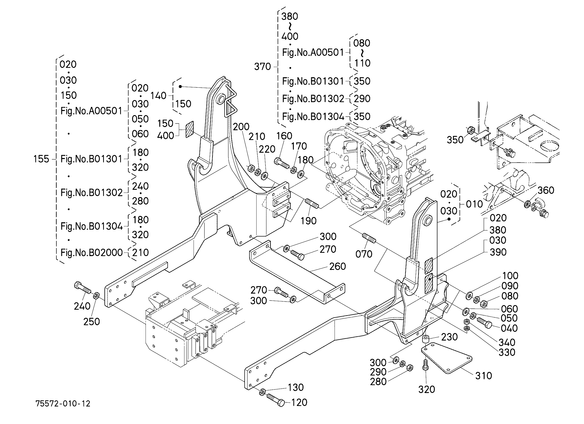 Kubota LA1301S-1 (FRT LDR /M105S/M105X) Parts Diagrams