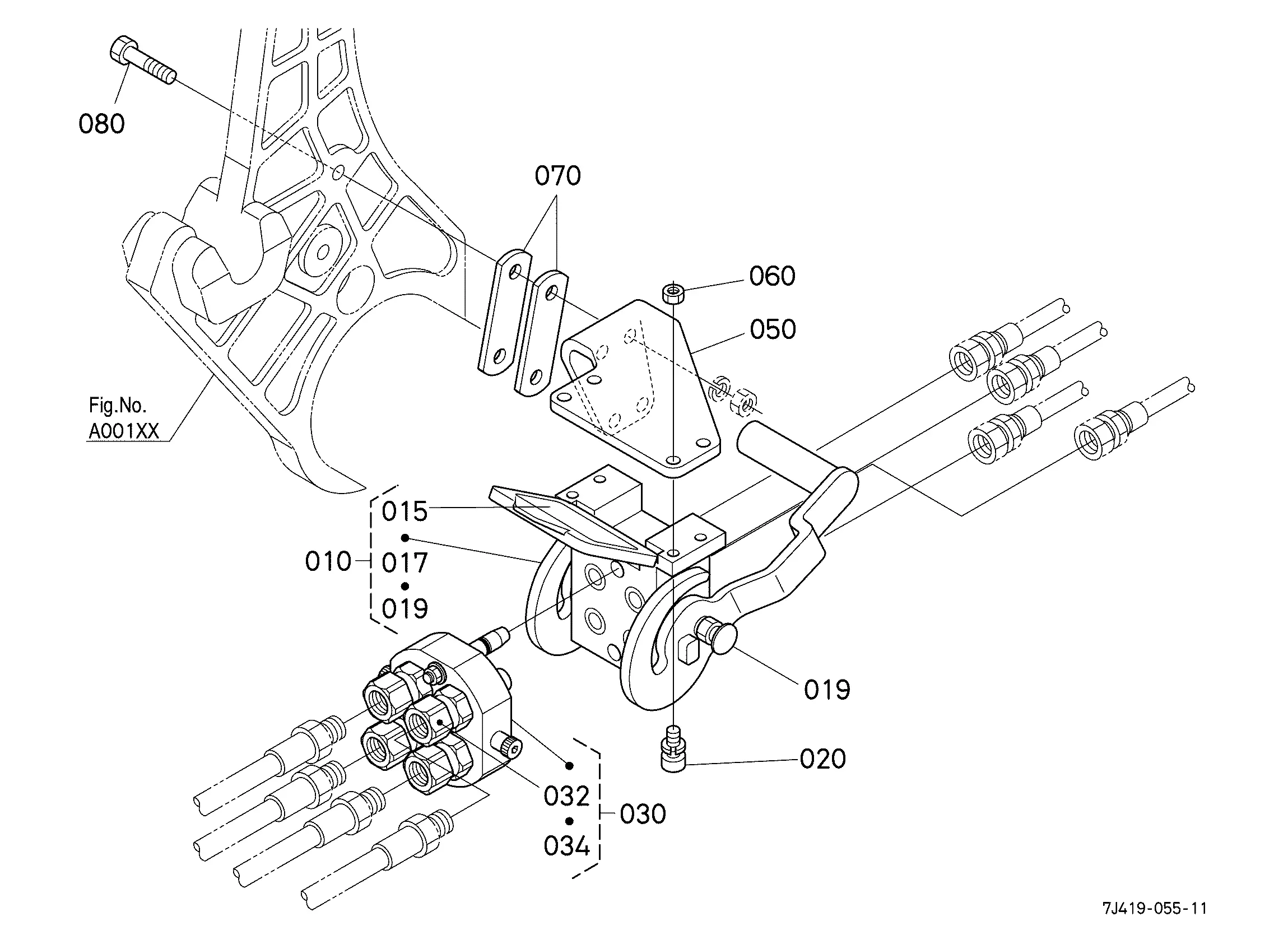 Kubota LA1353S (QUICK ATTACH FRONT LOADER) Parts Diagrams