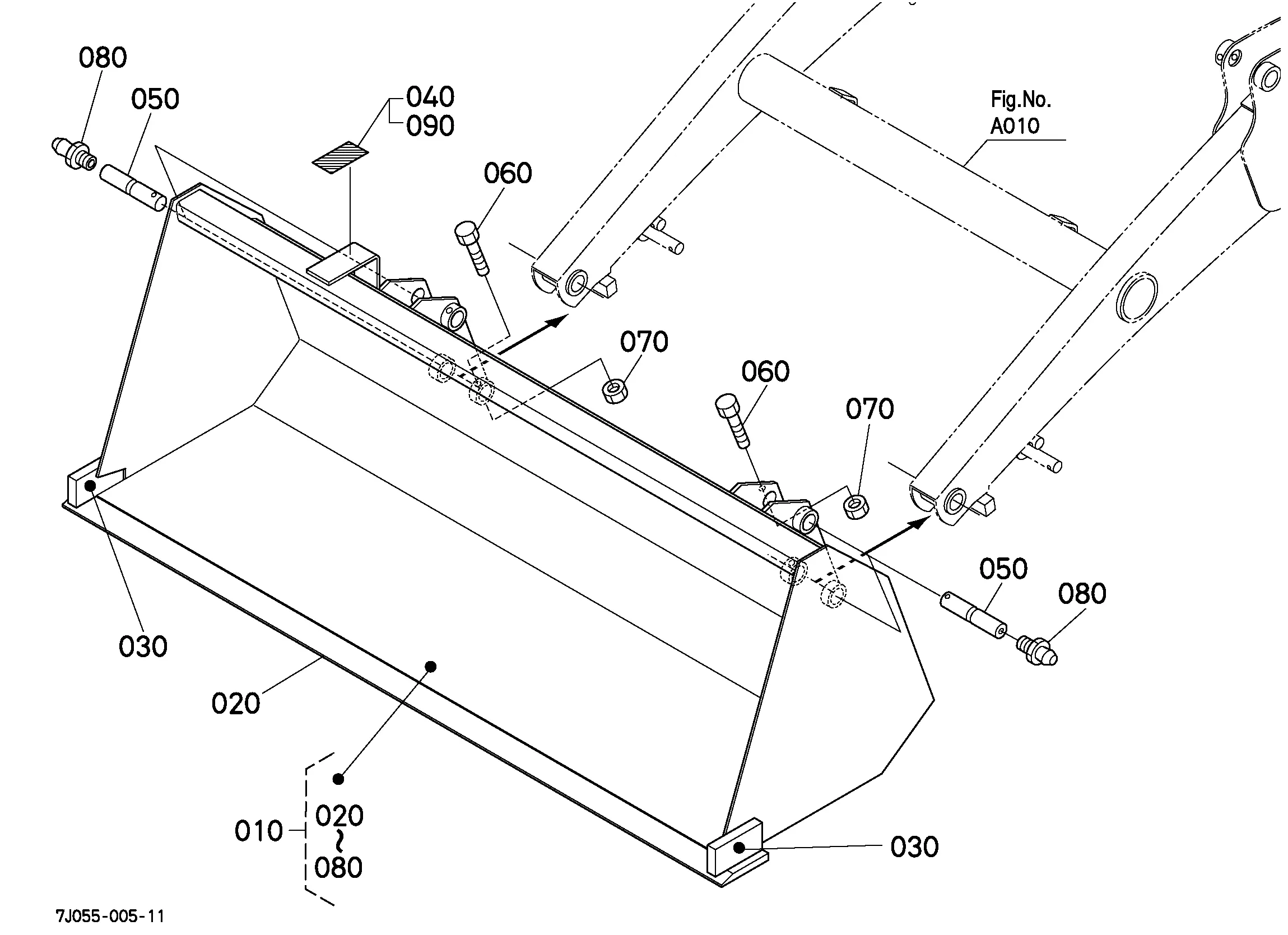 Kubota LA504 (FRONT LOADER / B3200) Parts Diagrams