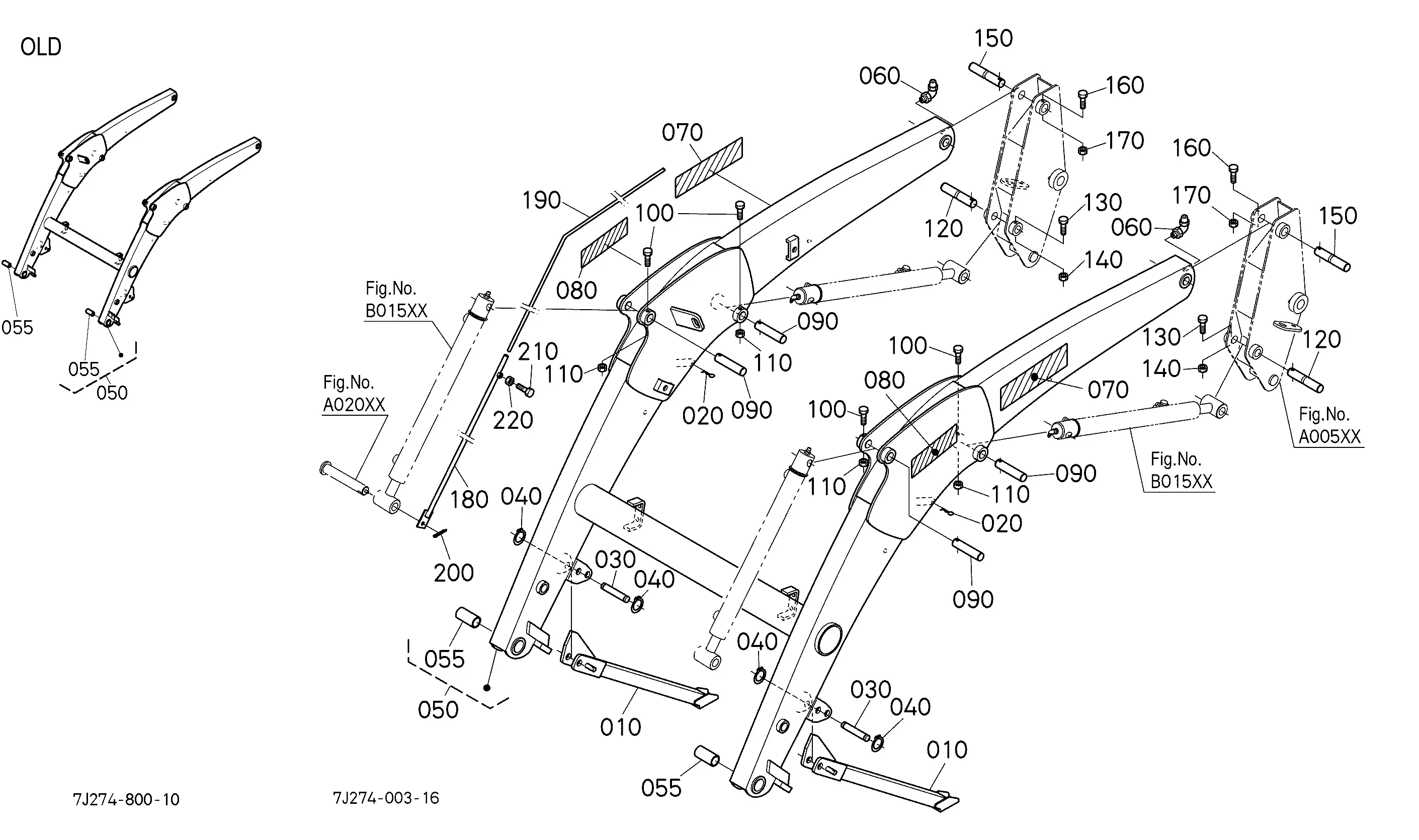 コプターたけ Kubota LA724 (FRONT LOADER /L3240/3540/3940) Parts Diagrams