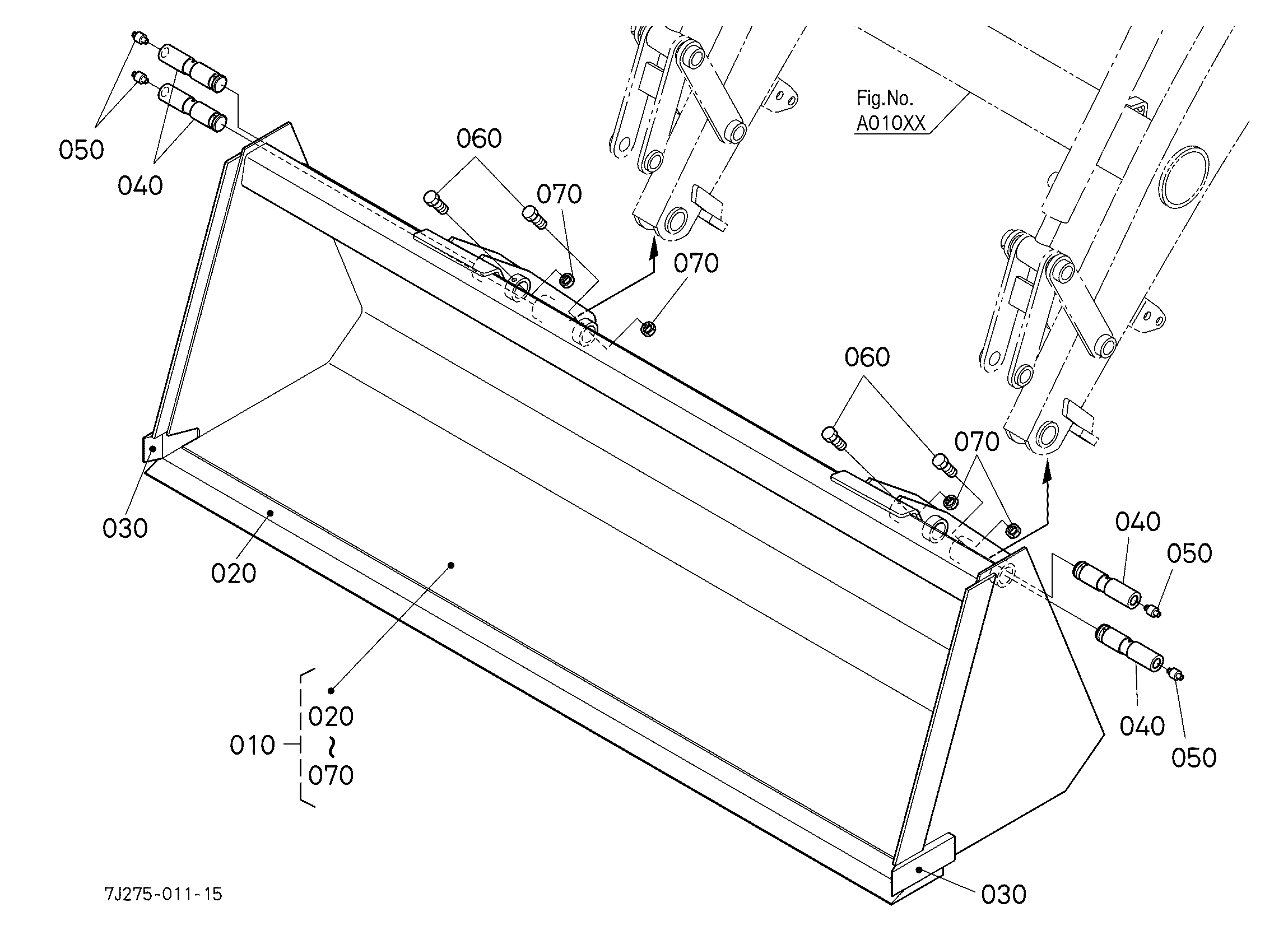 コプターたけ Kubota LA724 (FRONT LOADER /L3240/3540/3940) Parts Diagrams