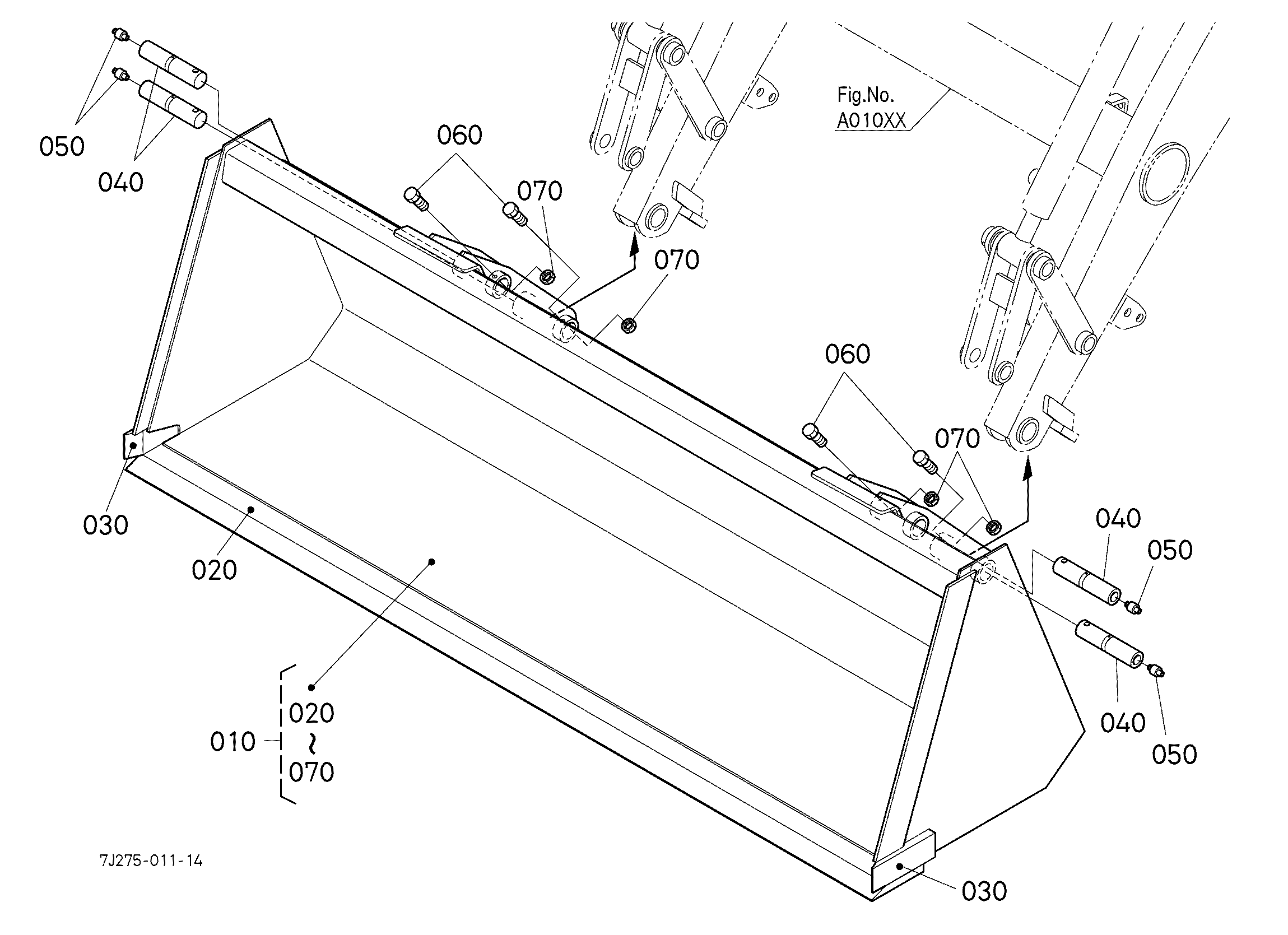 Kubota LA844 (FRONT LOADER FOR MX5100) Parts Diagrams