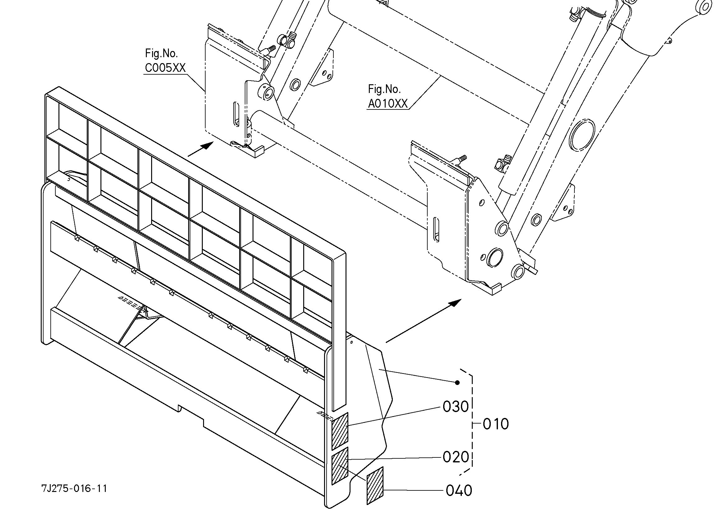 Kubota LA854 (FRONT LDR /L4240/4740/5040/5240/5740) Parts Diagrams