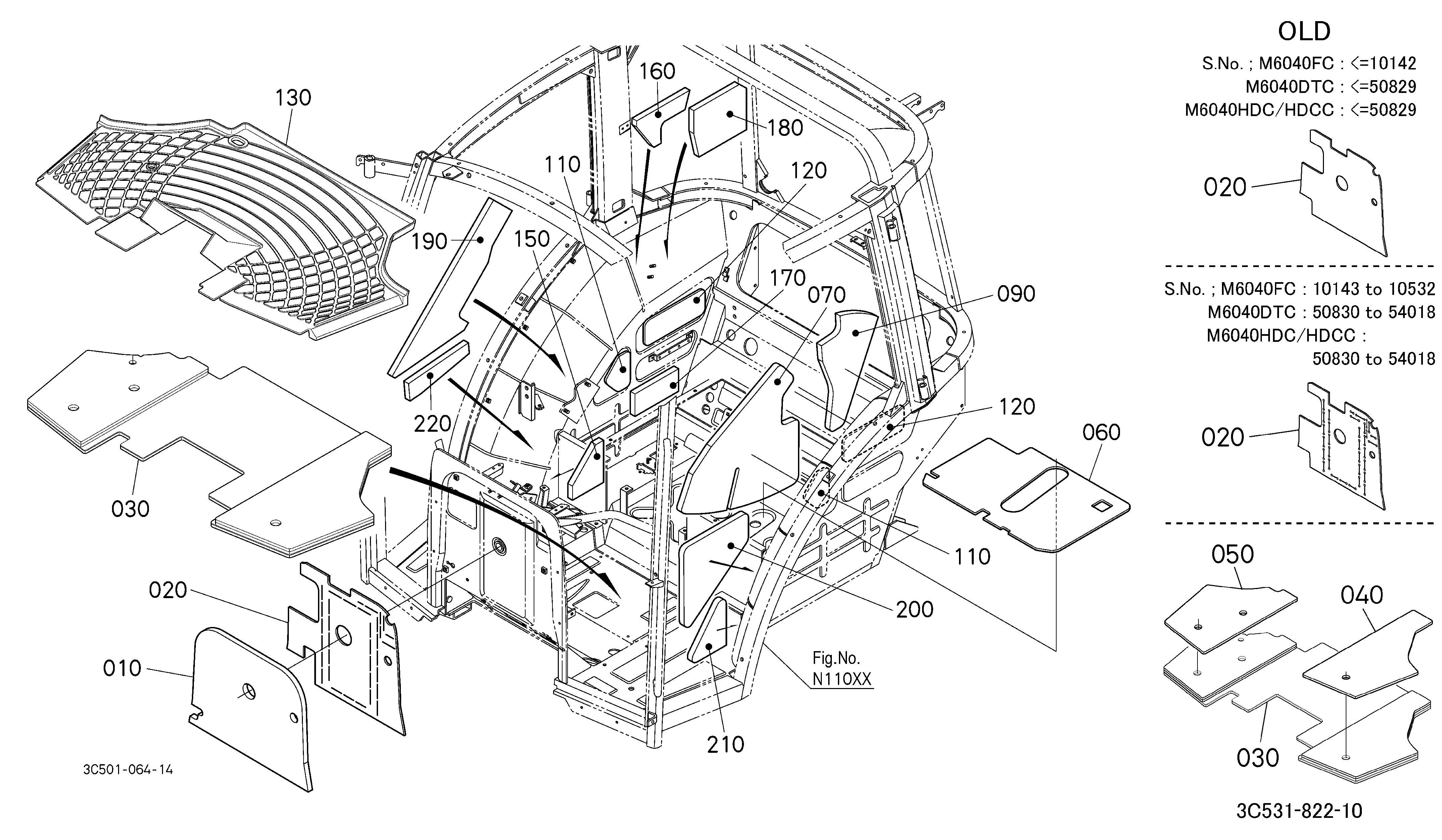 Kubota M6040HDC (Hydraulic Shuttle, 4wd / Cabin) Parts Diagrams