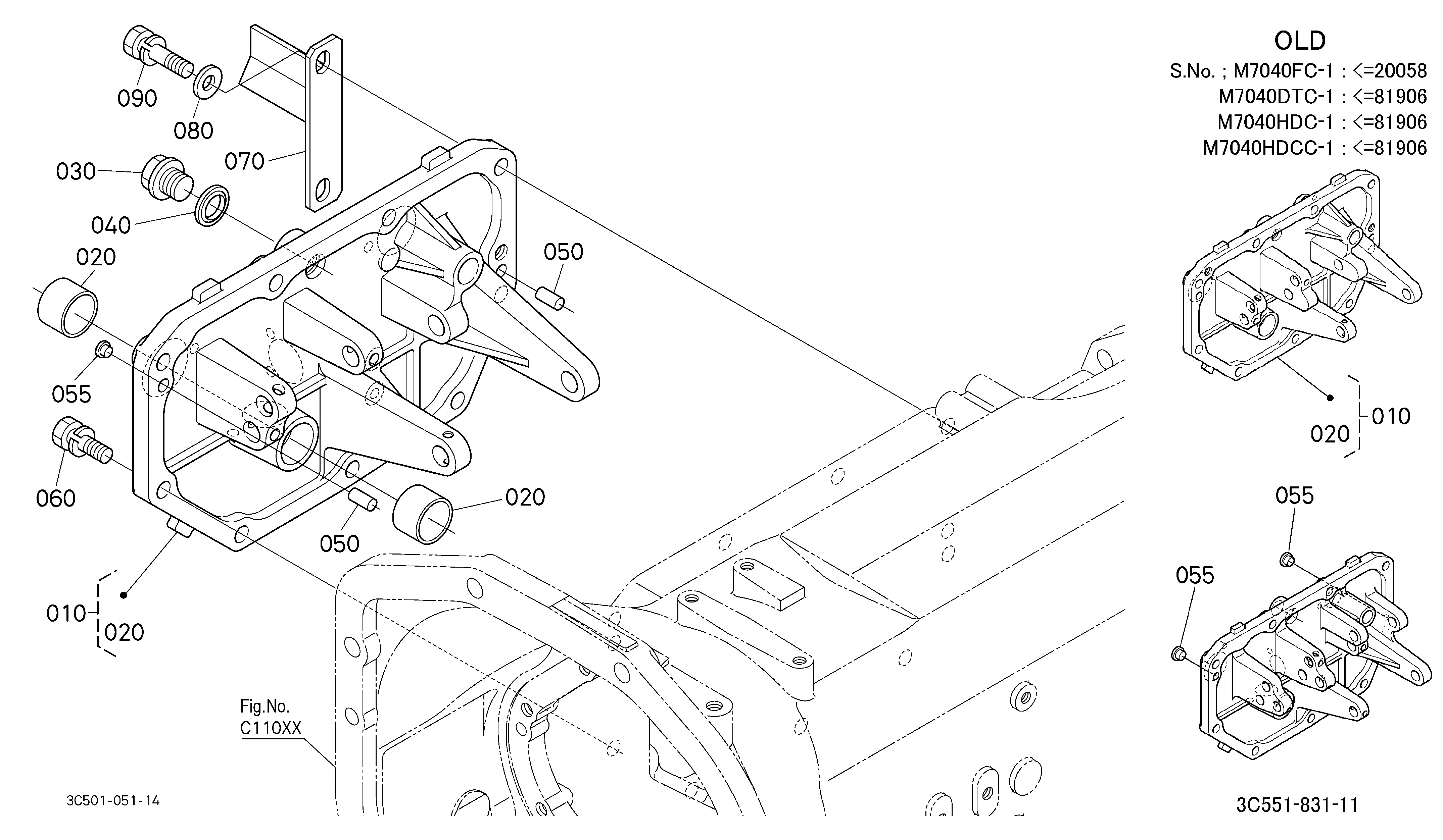 Kubota M7040HDC (Hydraulic Shuttle, 4wd / Cabin) Parts Diagrams