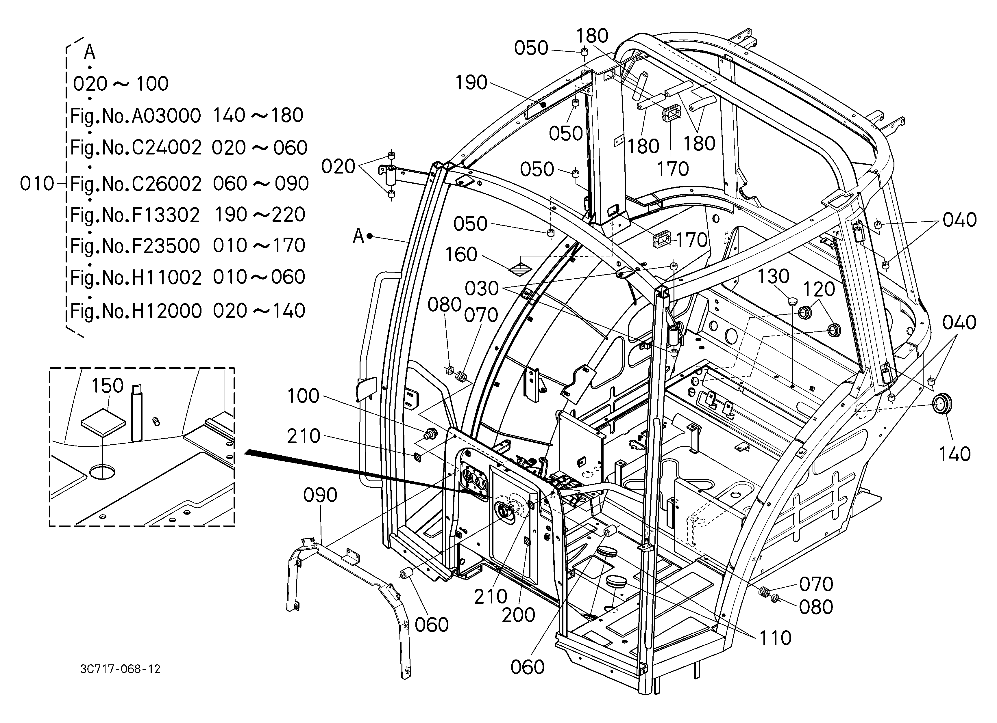 Kubota M7040HDC (Hydraulic Shuttle, 4wd / Cabin) Parts Diagrams